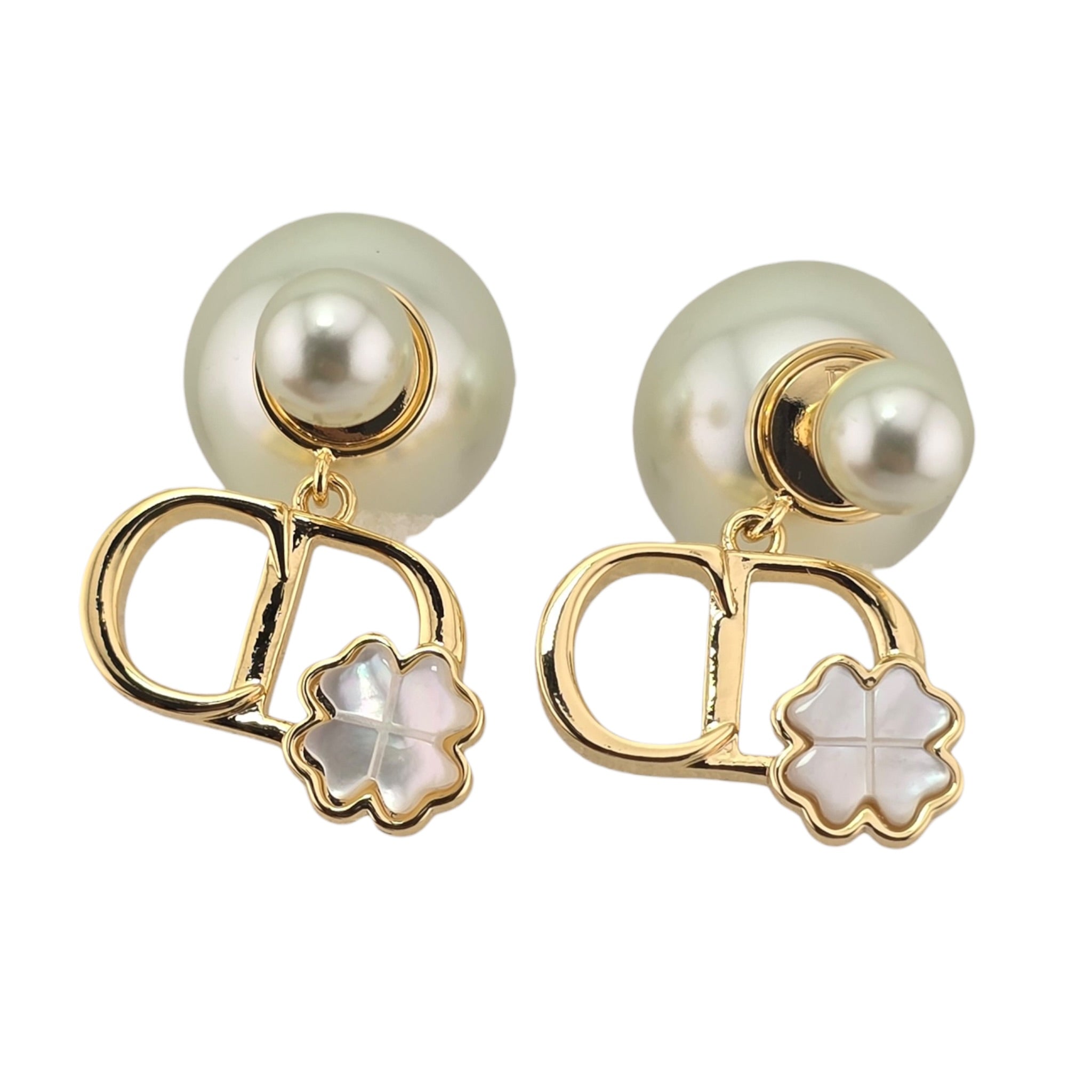 Christian Dior Garden Mother of Pearl Gold Tribales Earrings DIOR