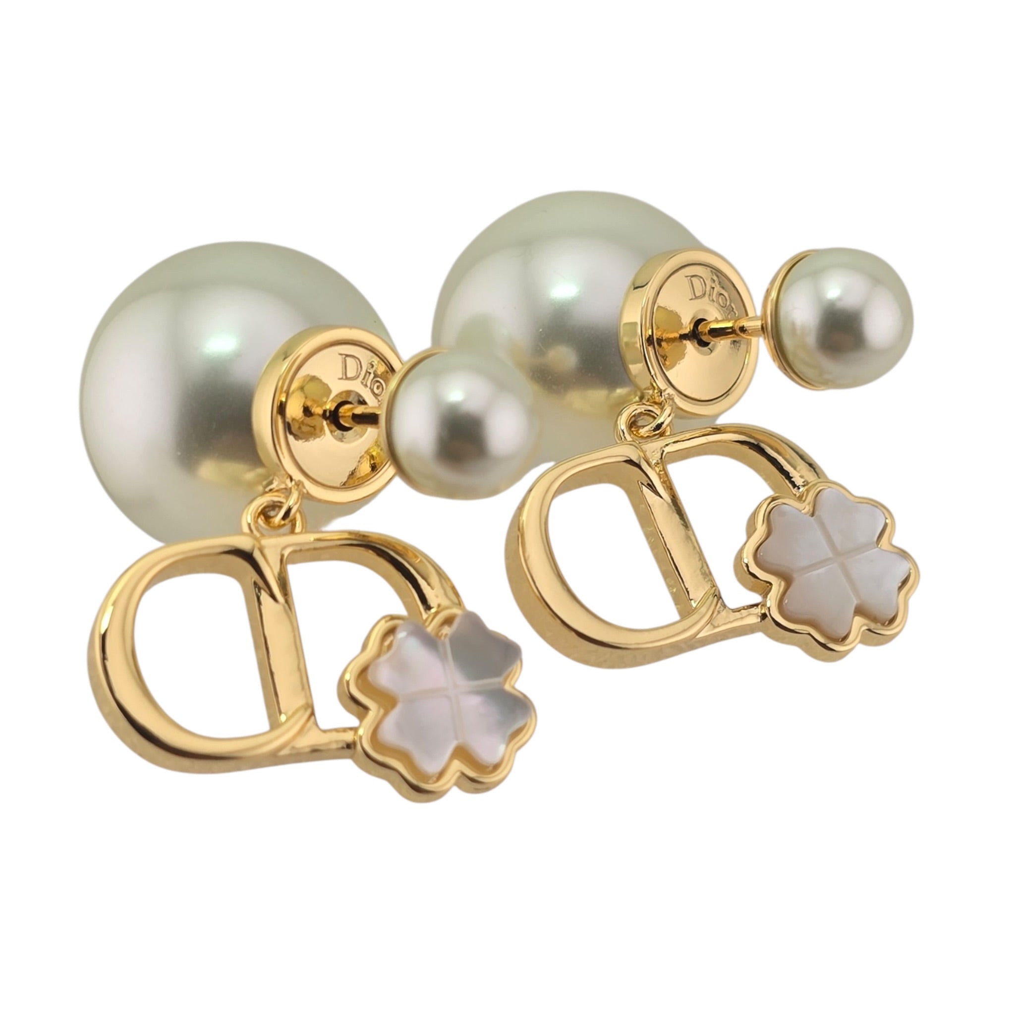 Christian Dior Garden Mother of Pearl Gold Tribales Earrings DIOR