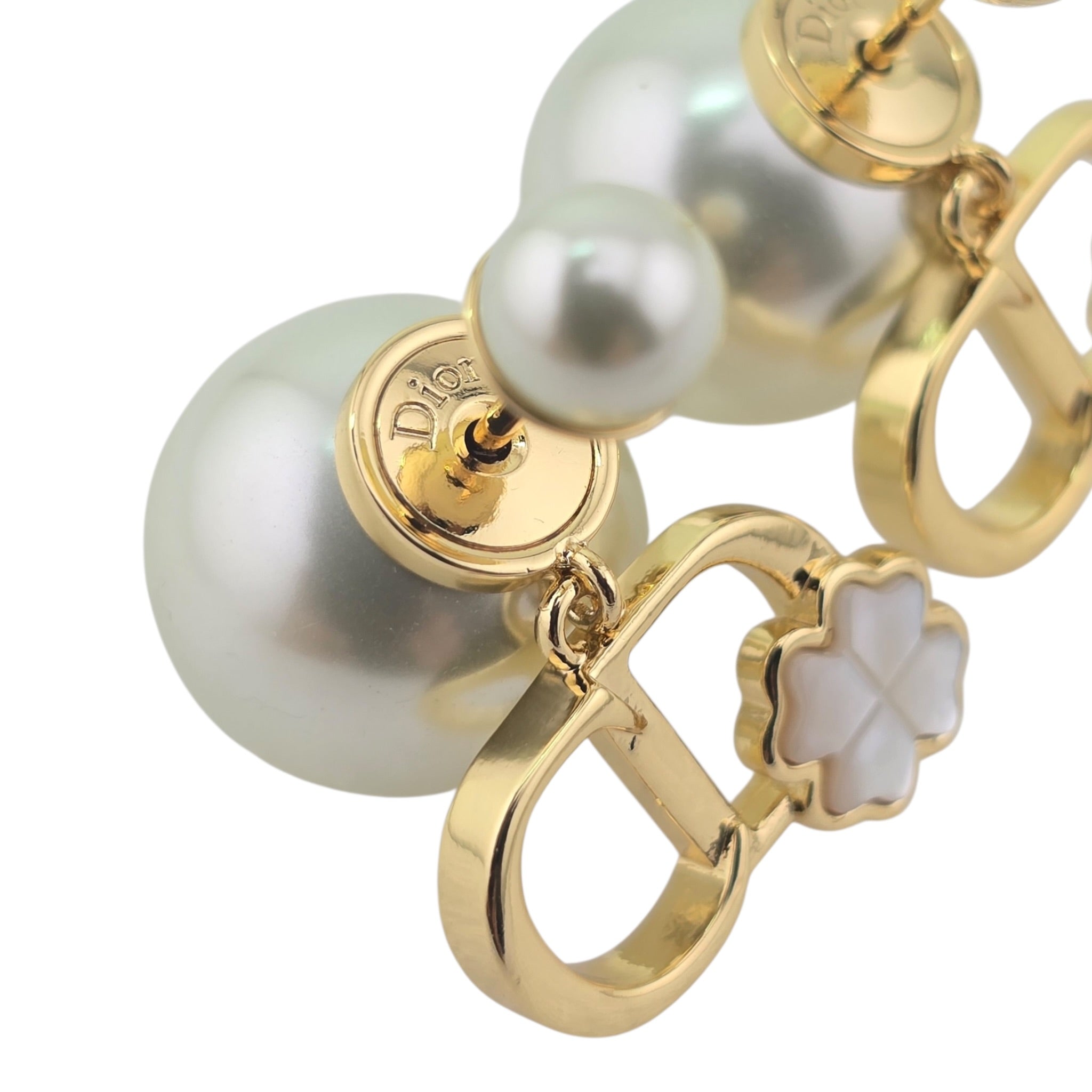 Christian Dior Garden Mother of Pearl Gold Tribales Earrings DIOR