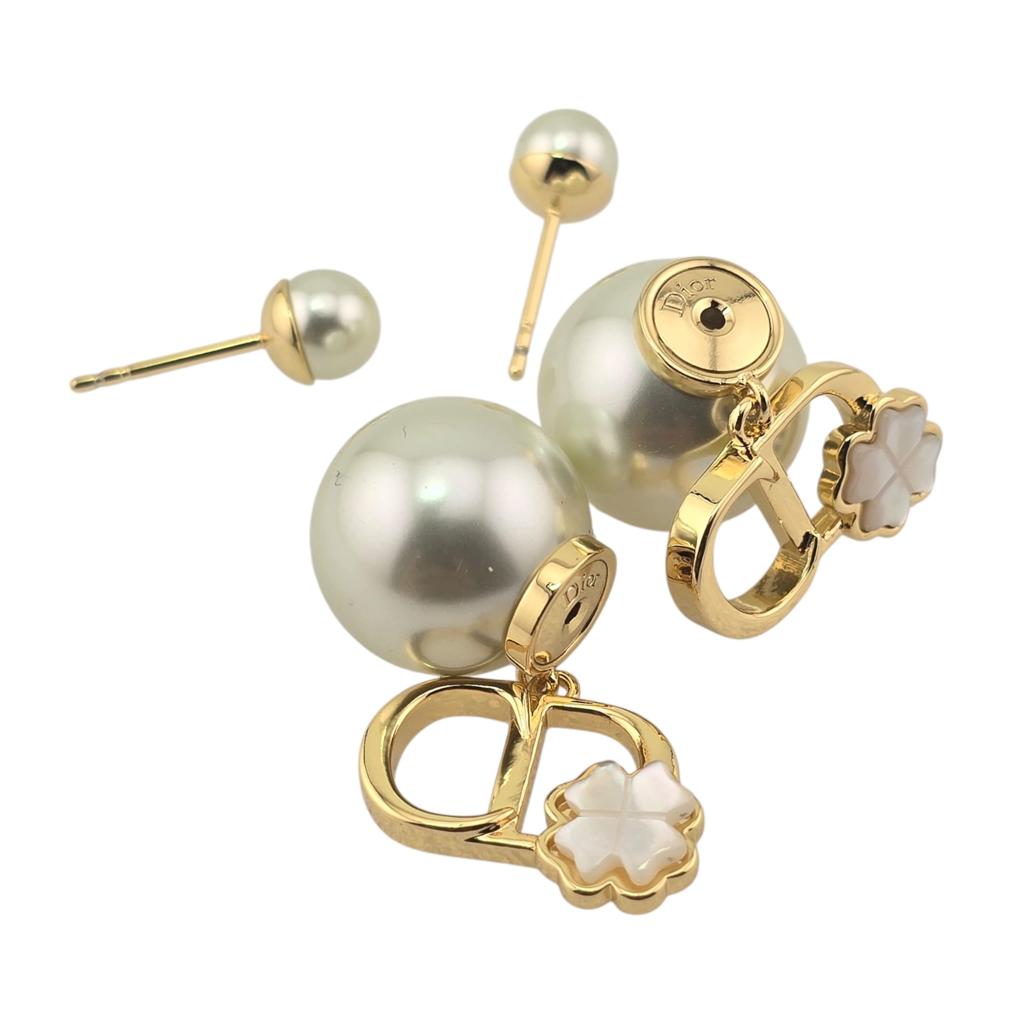 Christian Dior Garden Mother of Pearl Gold Tribales Earrings DIOR