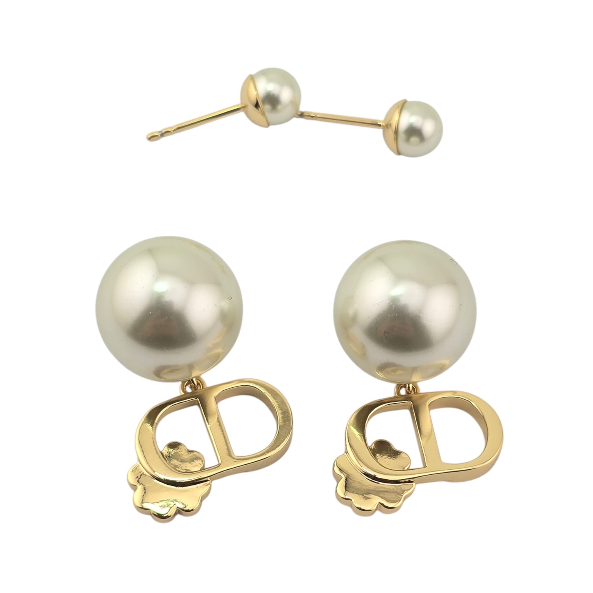 Christian Dior Garden Mother of Pearl Gold Tribales Earrings DIOR