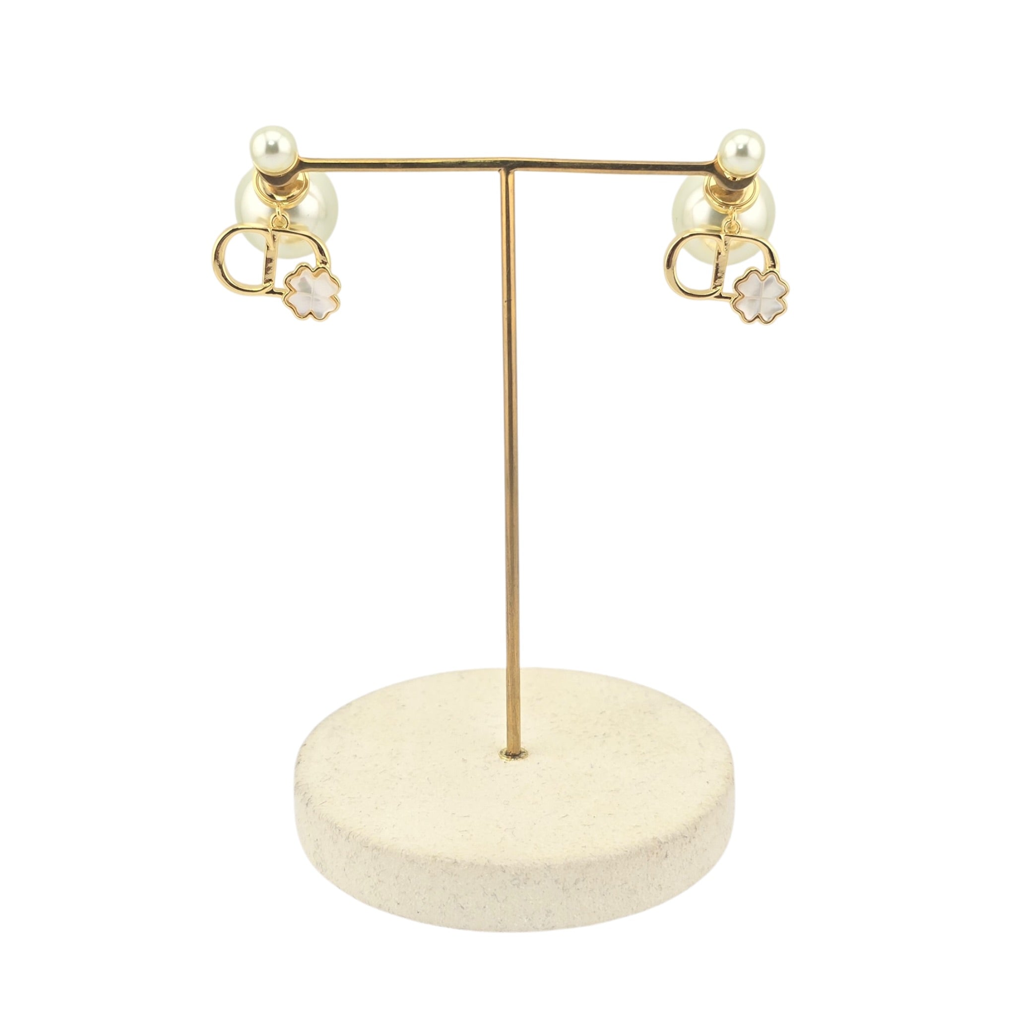 Christian Dior Garden Mother of Pearl Gold Tribales Earrings DIOR