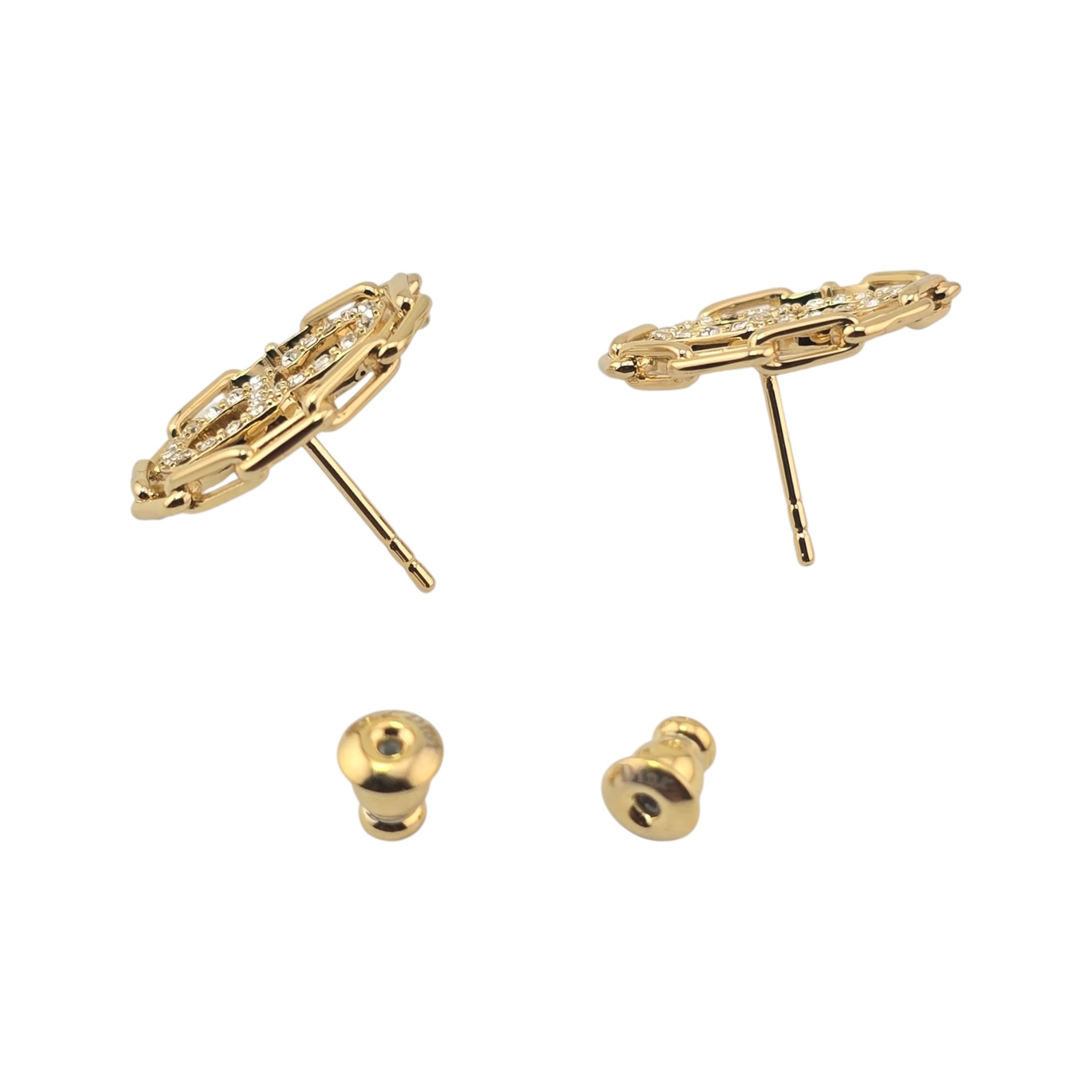 Christian Dior CD Circle Chain Stud Earrings DIOR