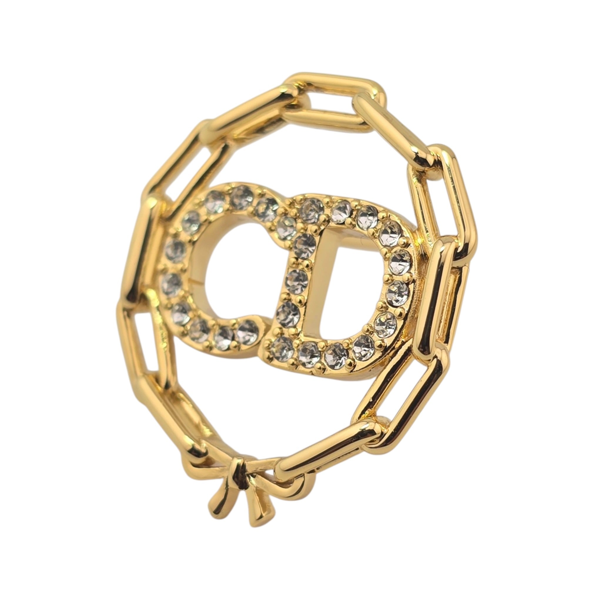 Christian Dior CD Circle Chain Stud Earrings DIOR