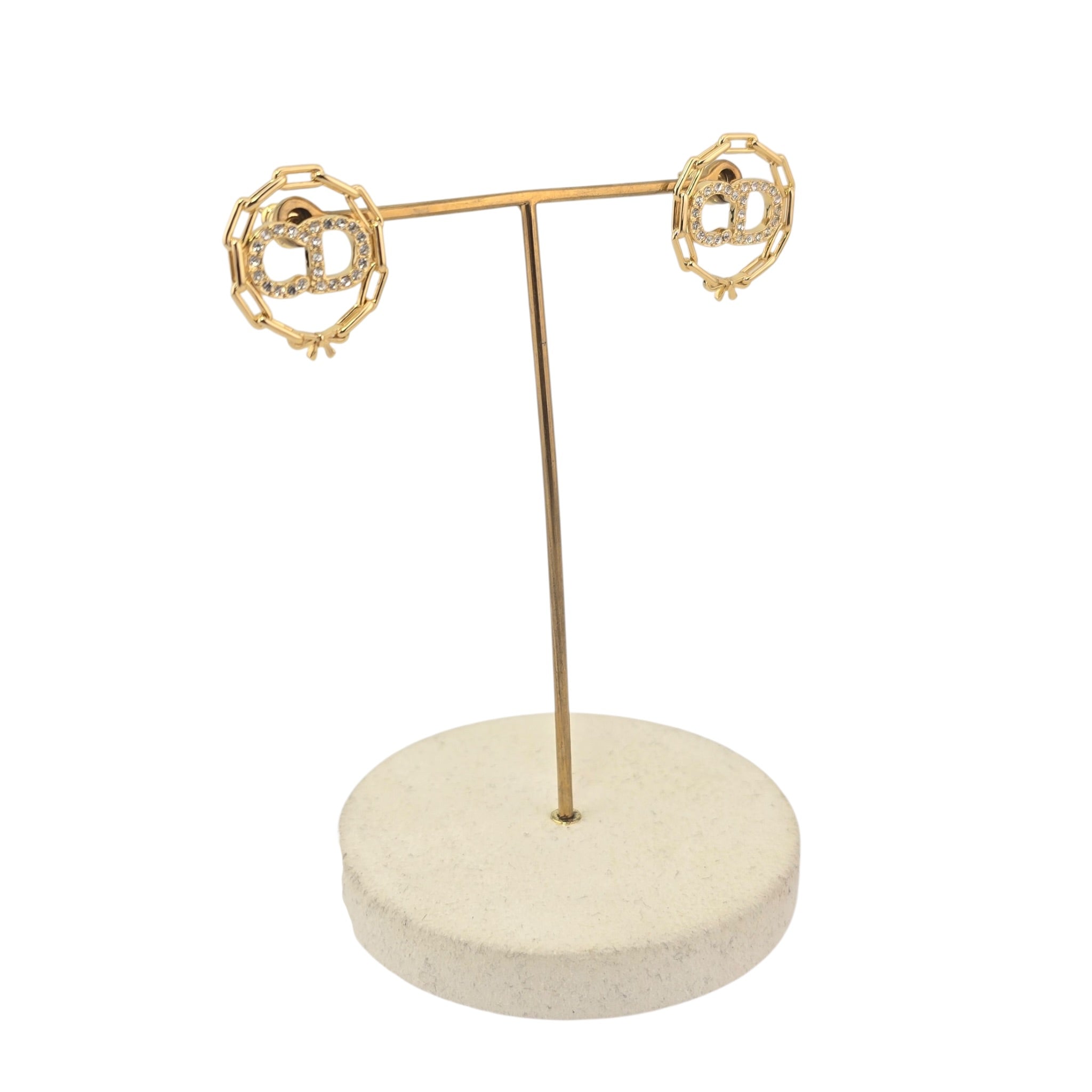 Christian Dior CD Circle Chain Stud Earrings DIOR