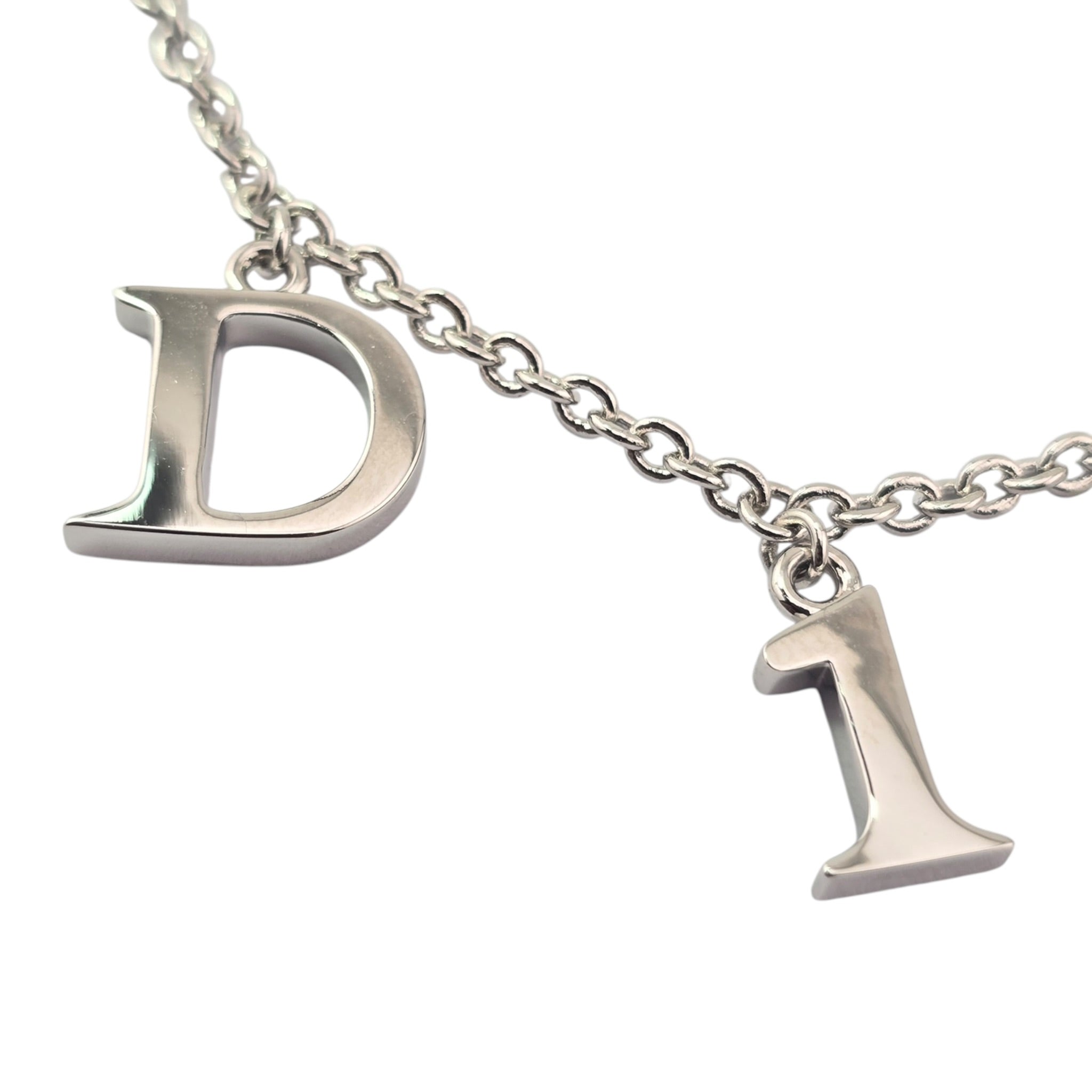 Christian Dior Pink Heart Silver Necklace DIOR
