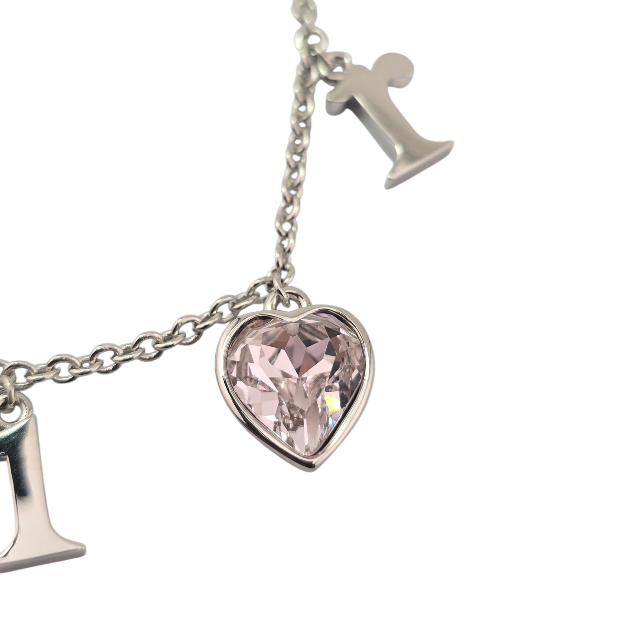 Christian Dior Pink Heart Silver Necklace DIOR