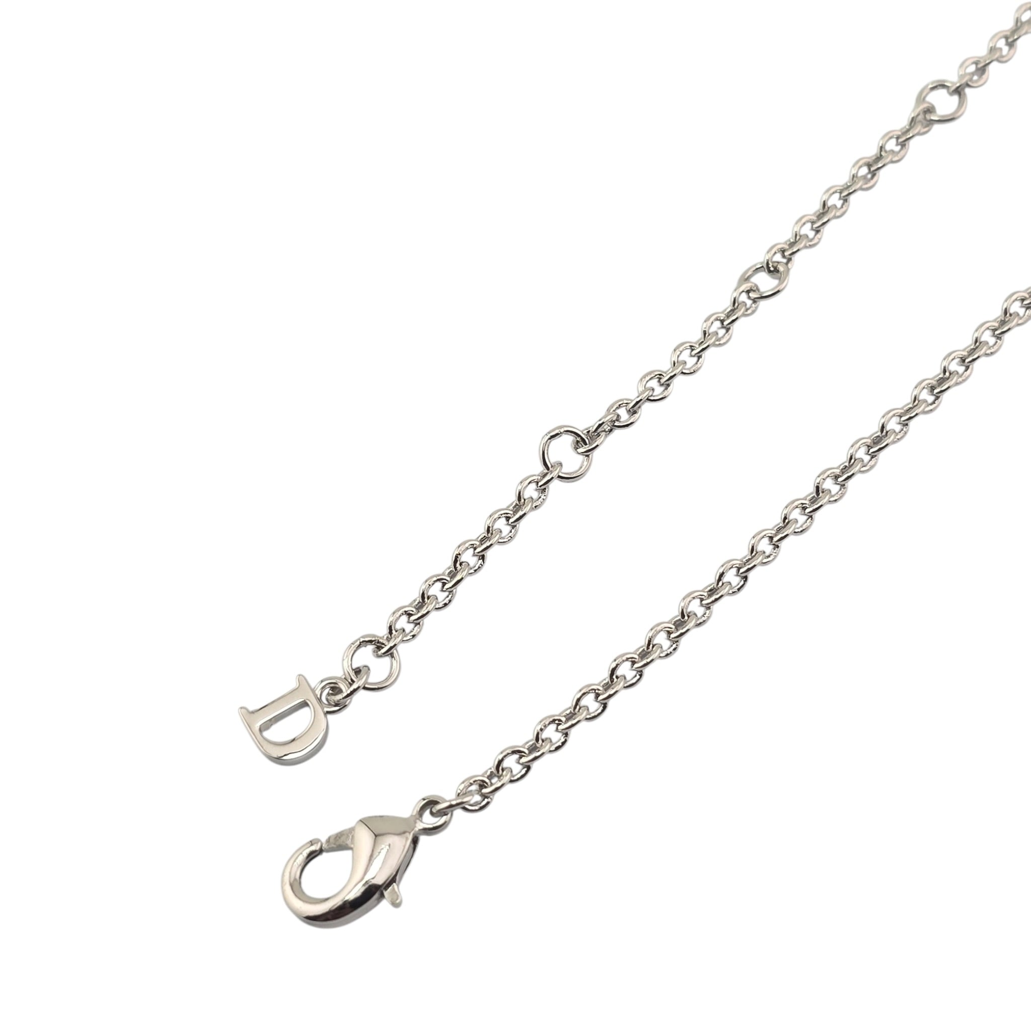 Christian Dior Pink Heart Silver Necklace DIOR