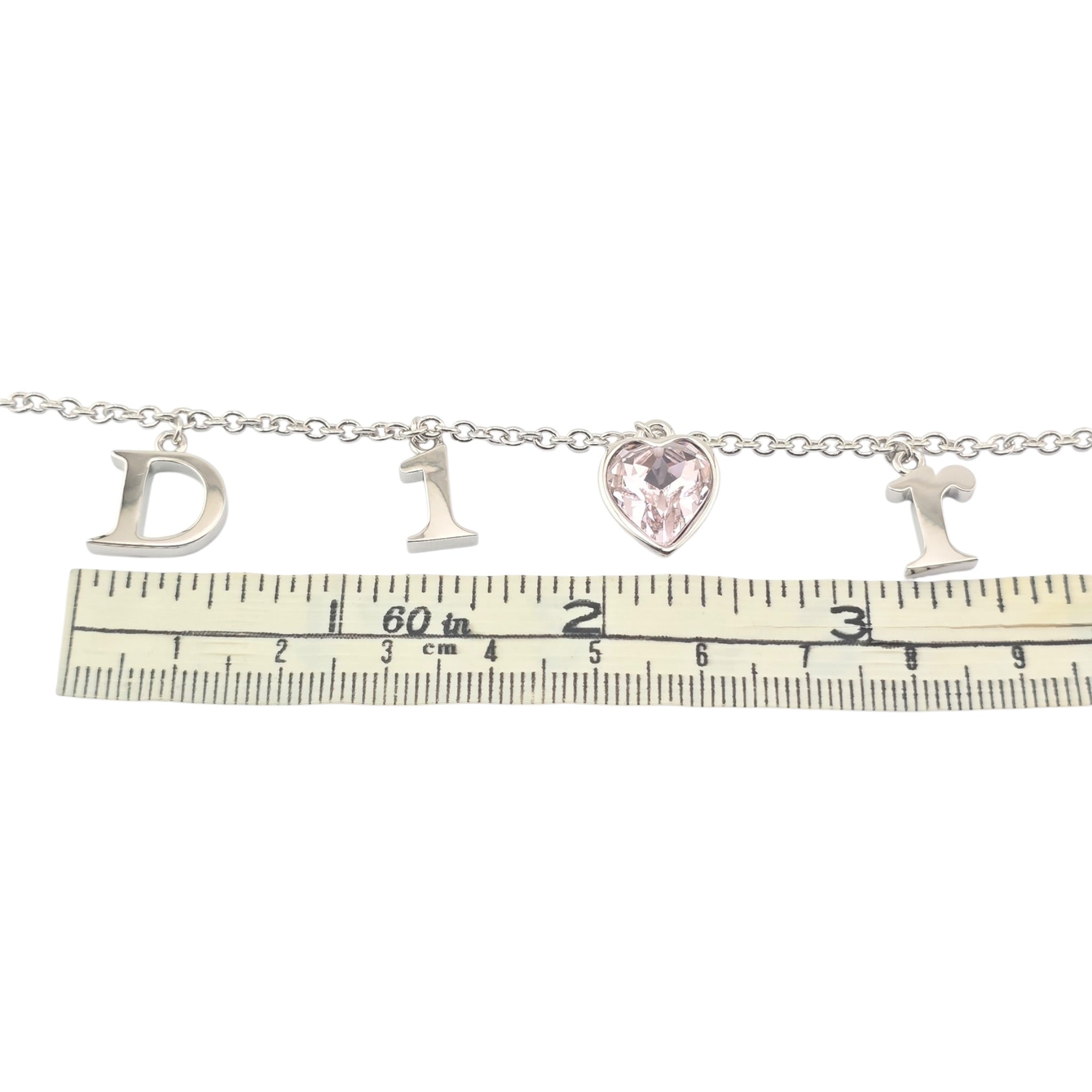 Christian Dior Pink Heart Silver Necklace DIOR