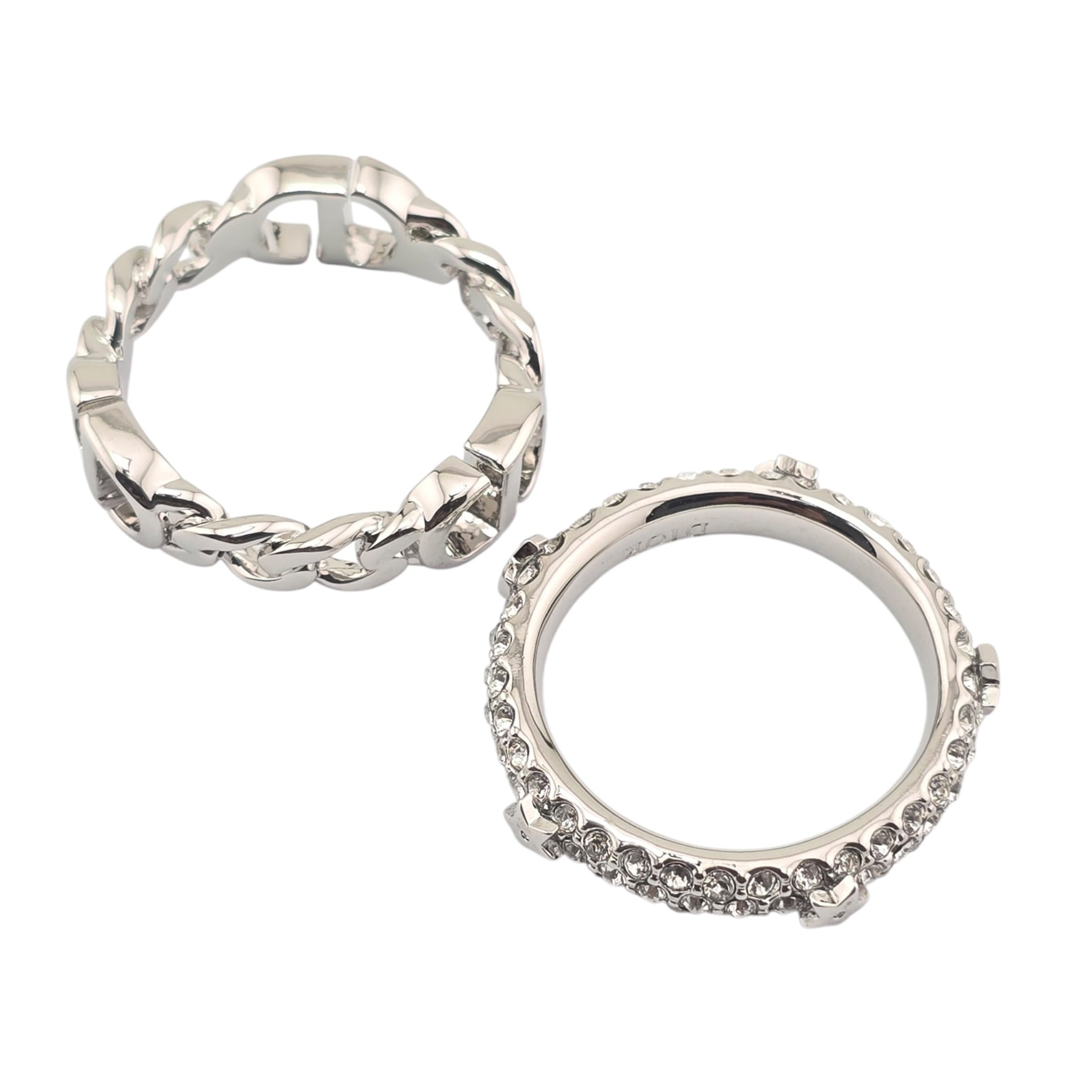 Christian Dior CD Silver Crystal Ring DIOR