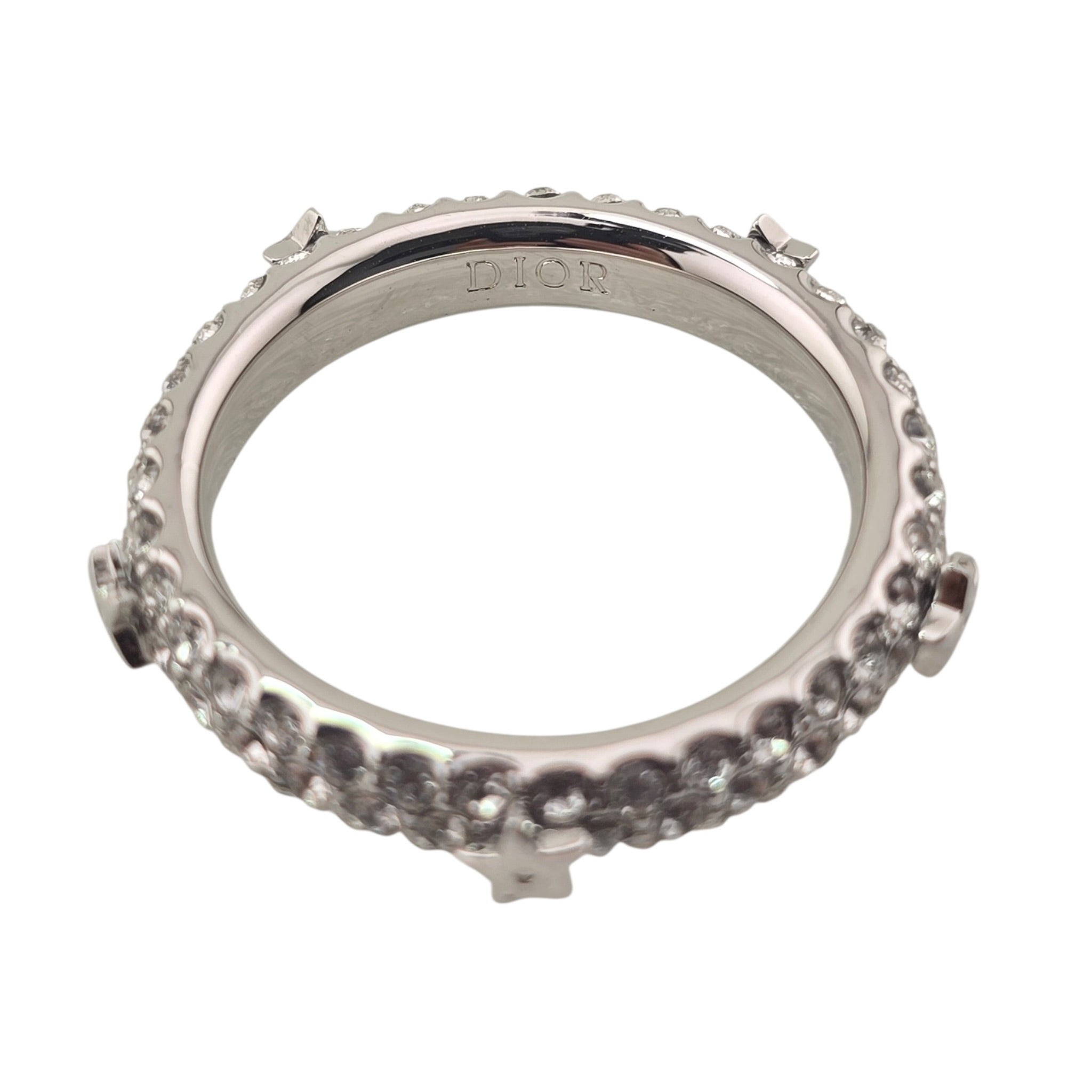 Christian Dior CD Silver Crystal Ring DIOR