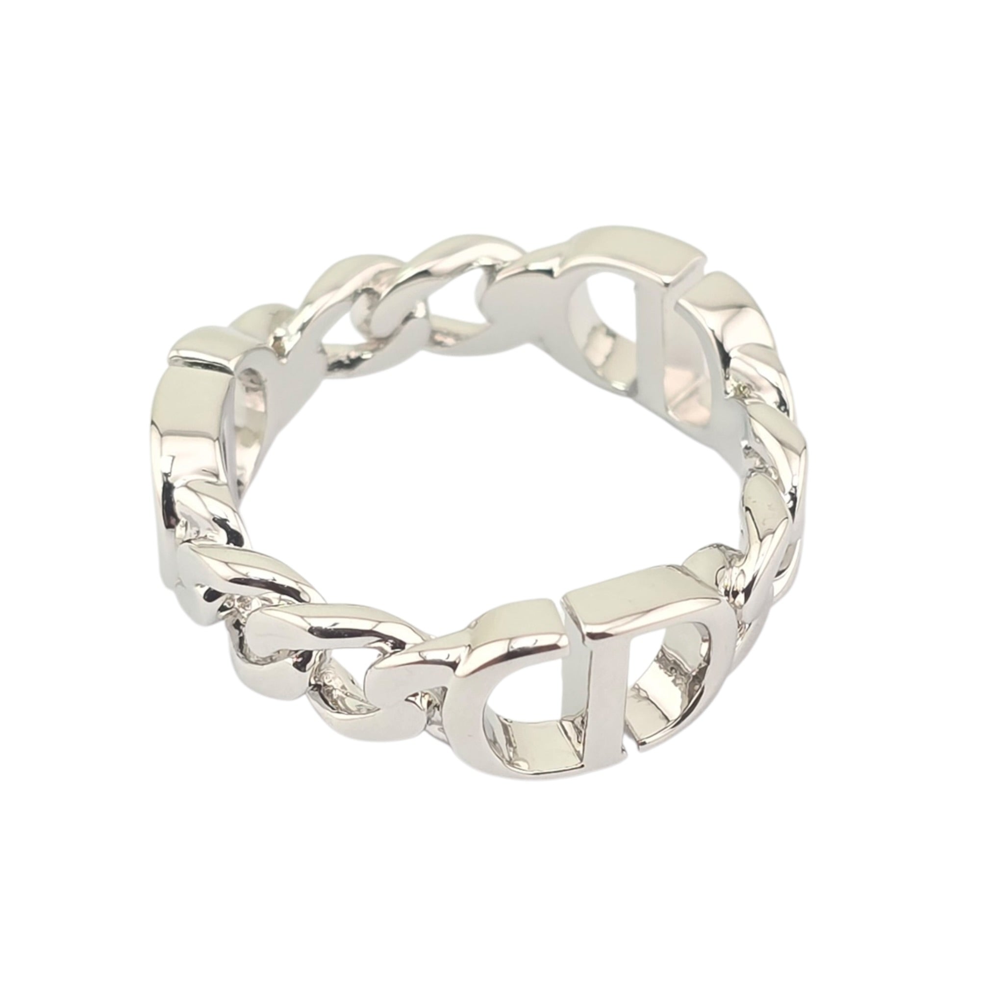 Christian Dior CD Silver Crystal Ring DIOR