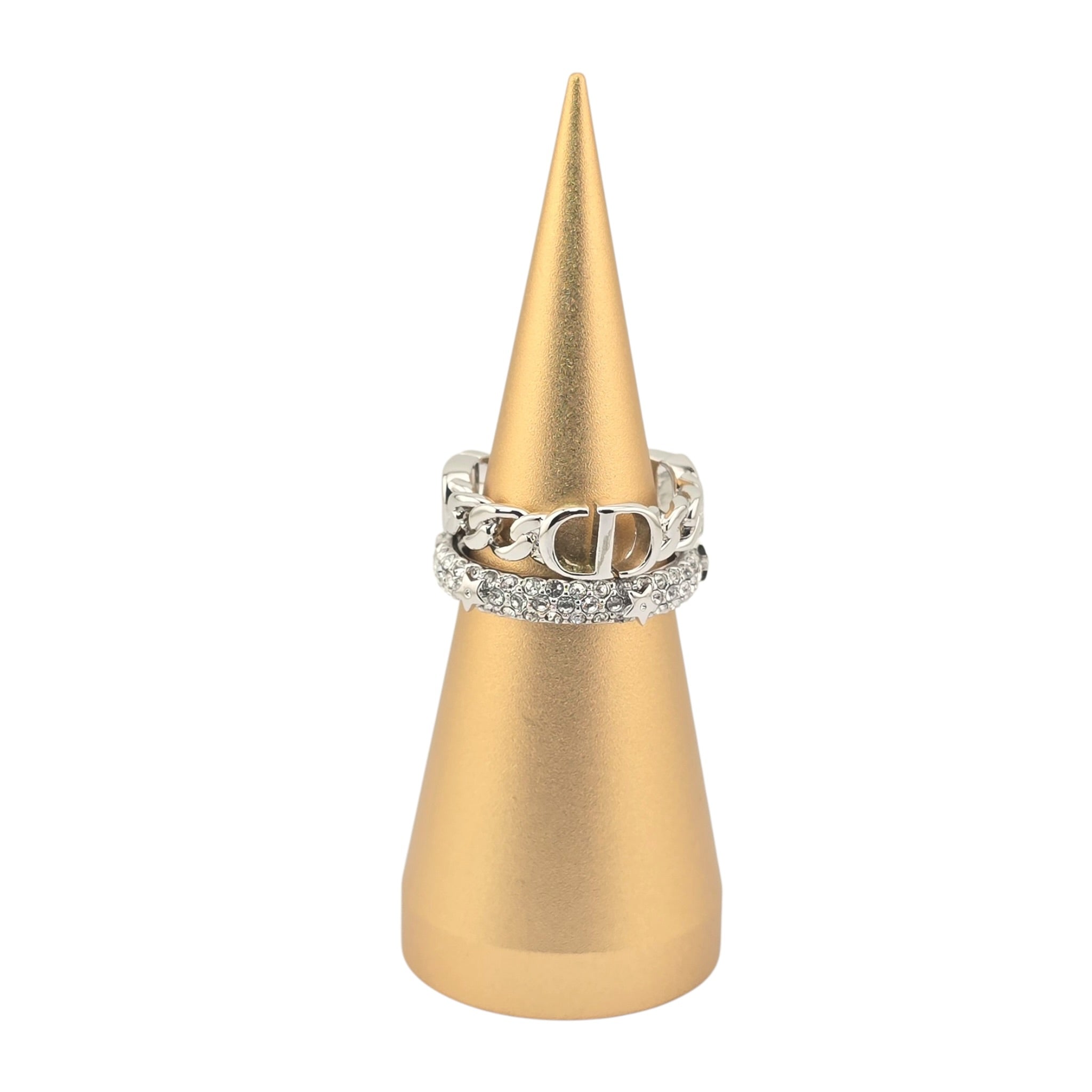 Christian Dior CD Silver Crystal Ring DIOR