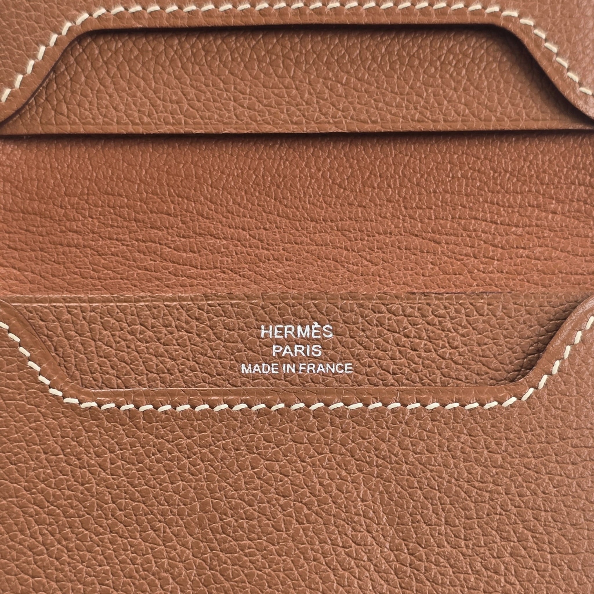 Hermès R.M.S Card Holder Gold Evercolor HERMES