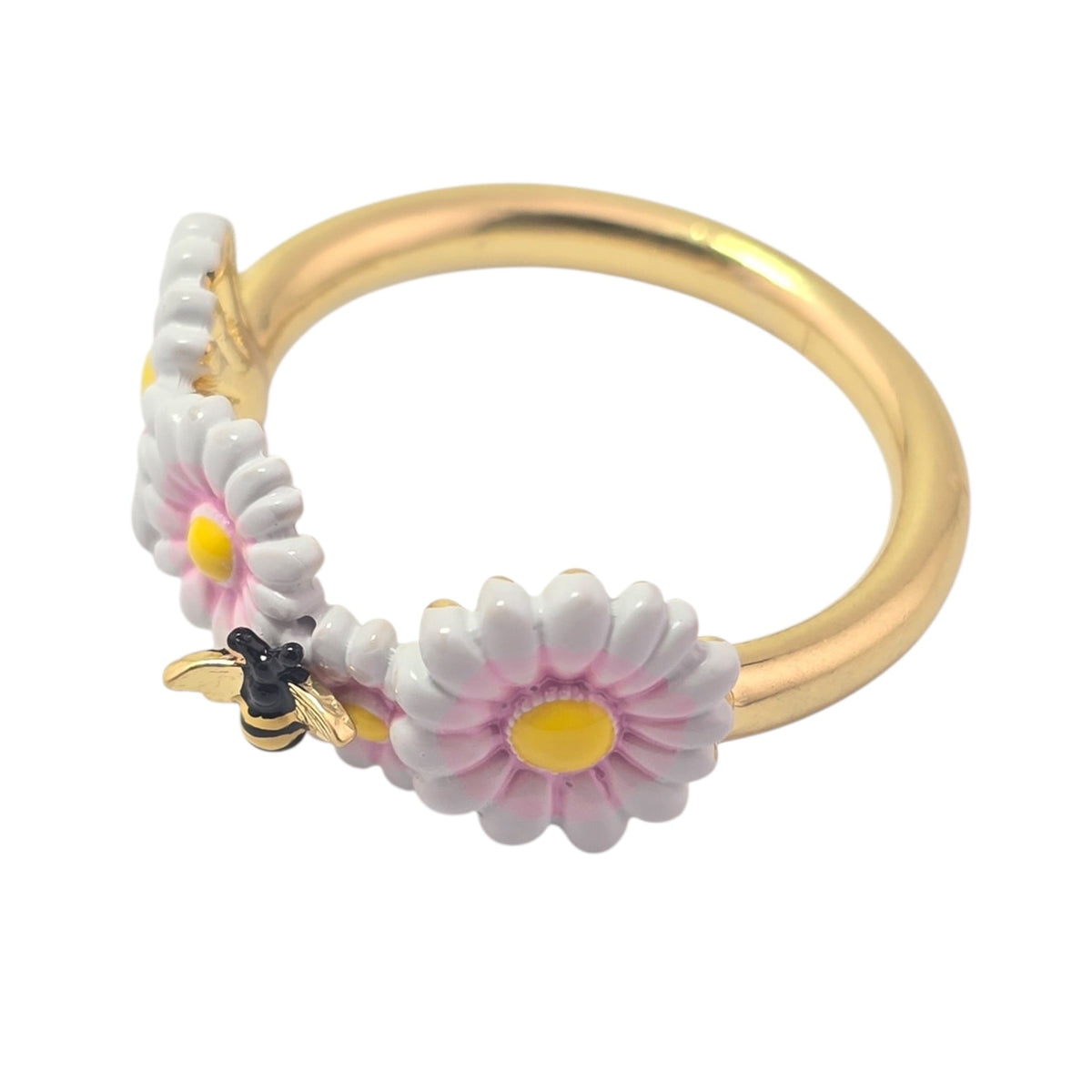 Christian Dior Daisy Ring Gold Metal Lacquer DIOR
