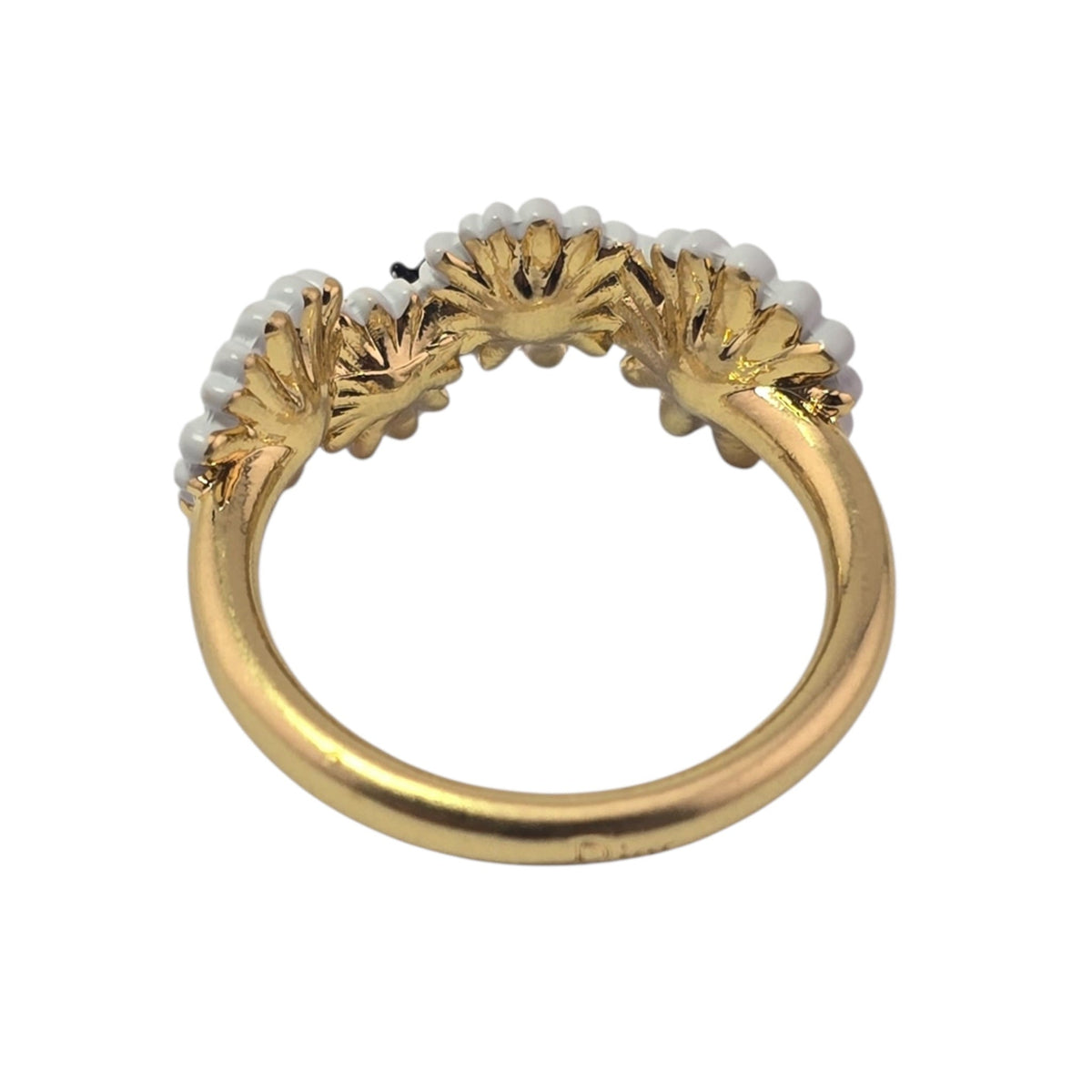 Christian Dior Daisy Ring Gold Metal Lacquer DIOR