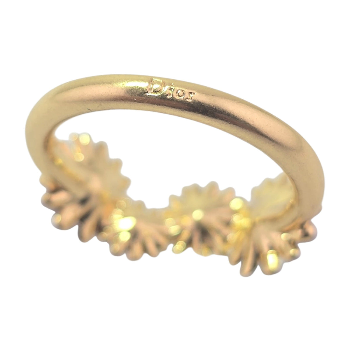 Christian Dior Daisy Ring Gold Metal Lacquer DIOR
