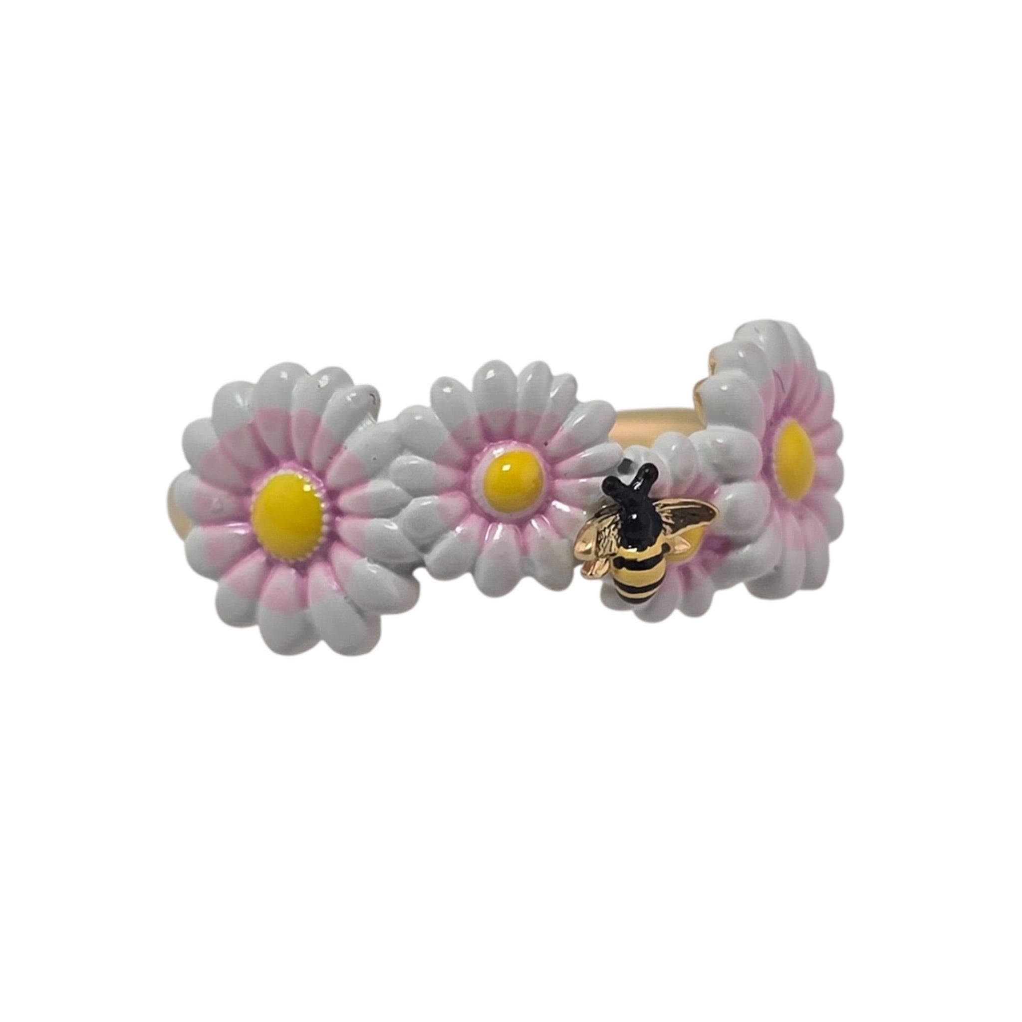 Christian Dior Daisy Ring Gold Metal Lacquer DIOR