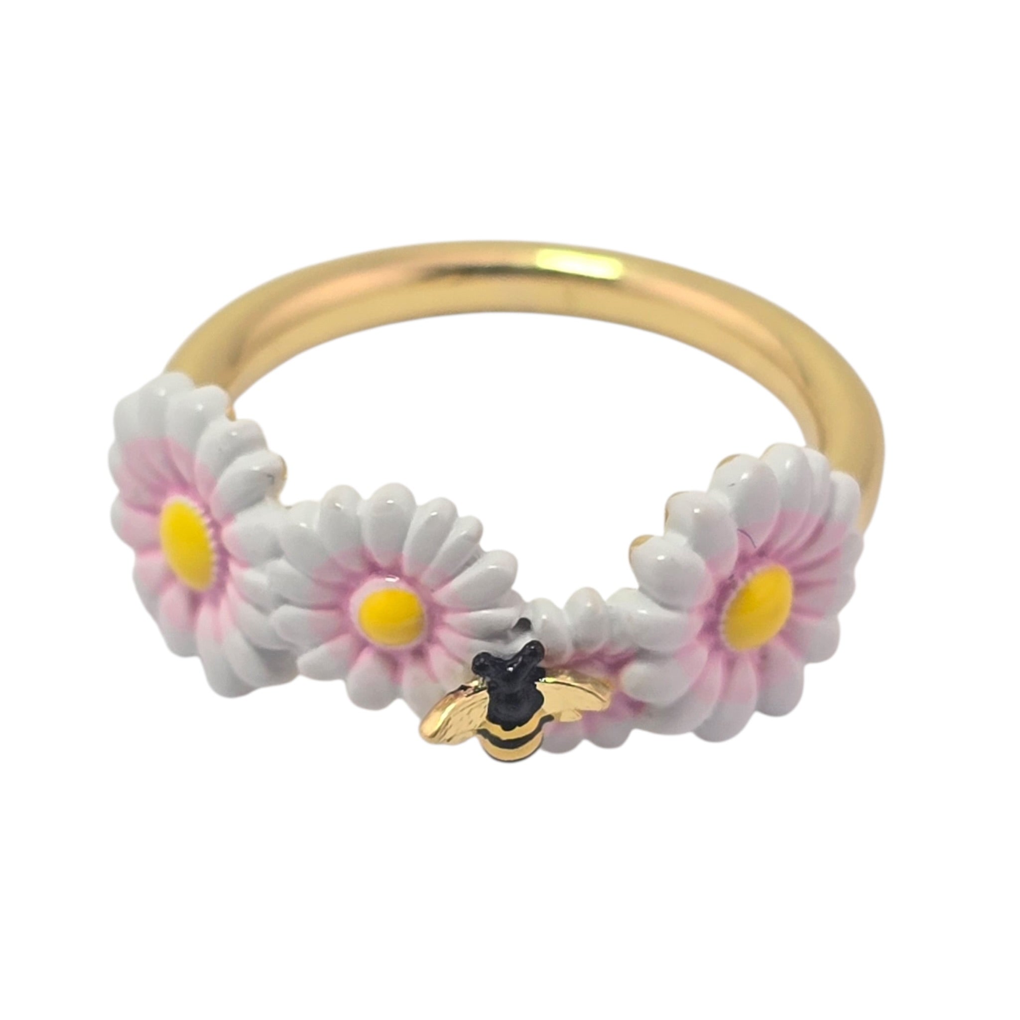 Christian Dior Daisy Ring Gold Metal Lacquer DIOR