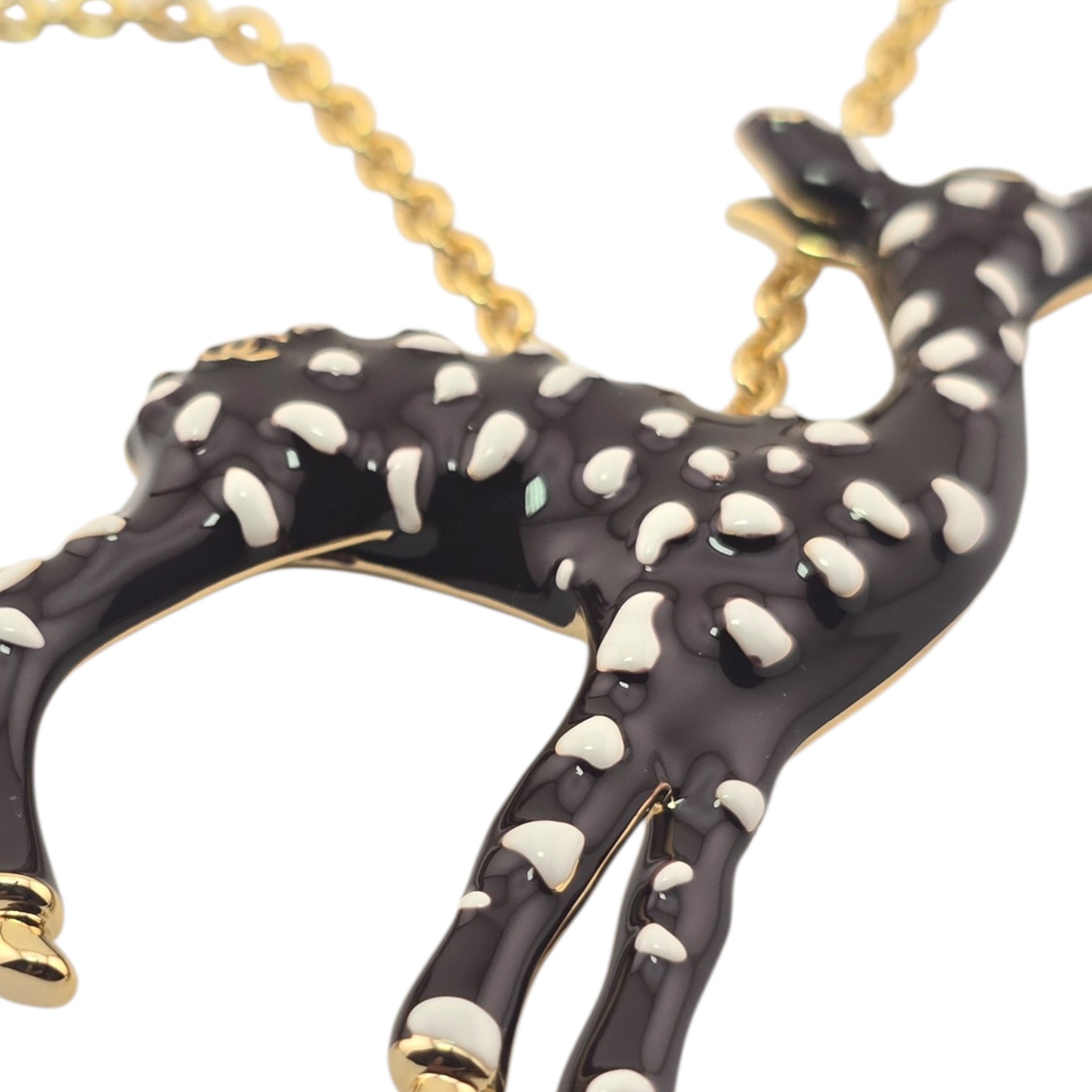 Chanel CC Deer Gold Maroon Necklace 2026 CHANEL