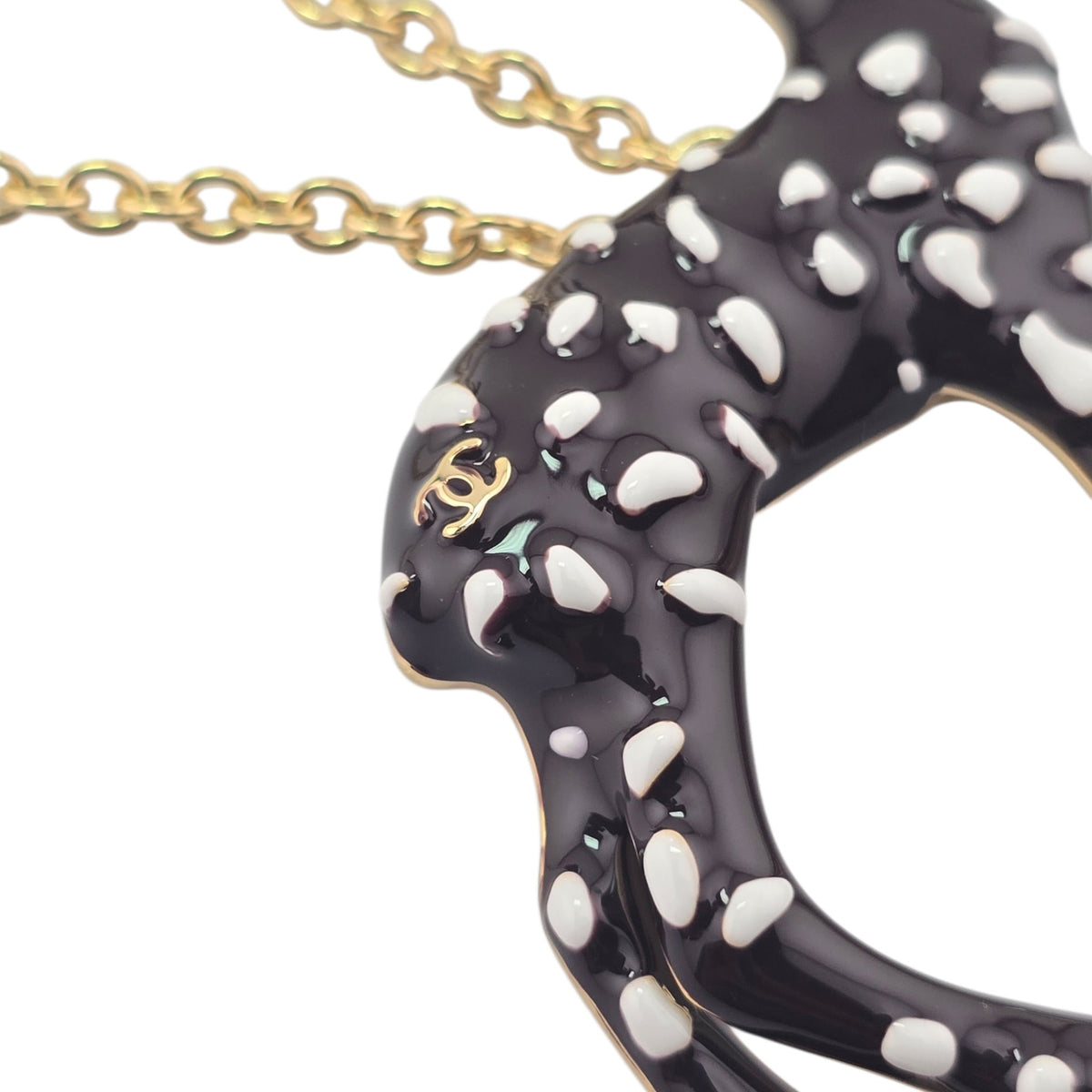 Chanel CC Deer Gold Maroon Necklace 2026 CHANEL