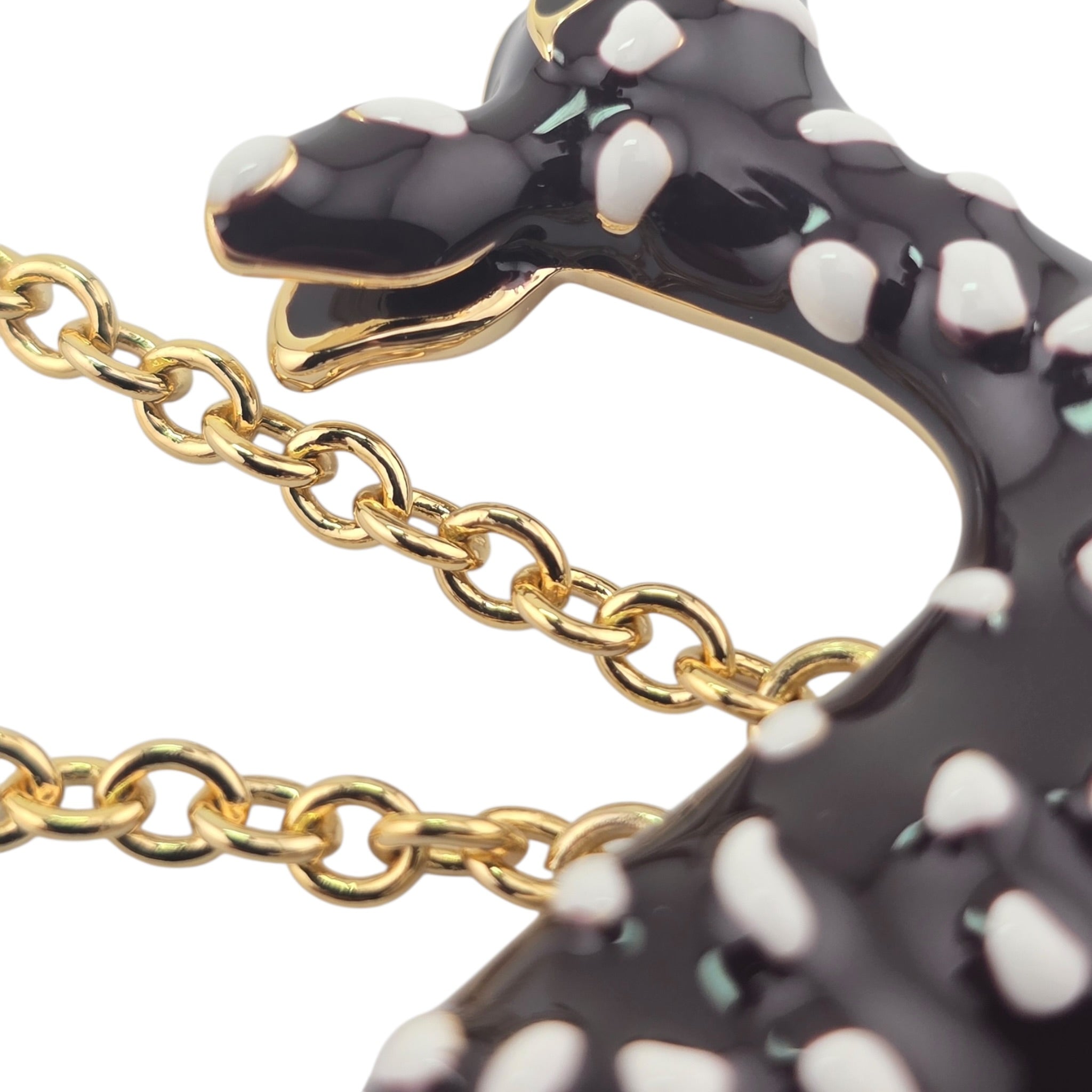 Chanel CC Deer Gold Maroon Necklace 2026 CHANEL