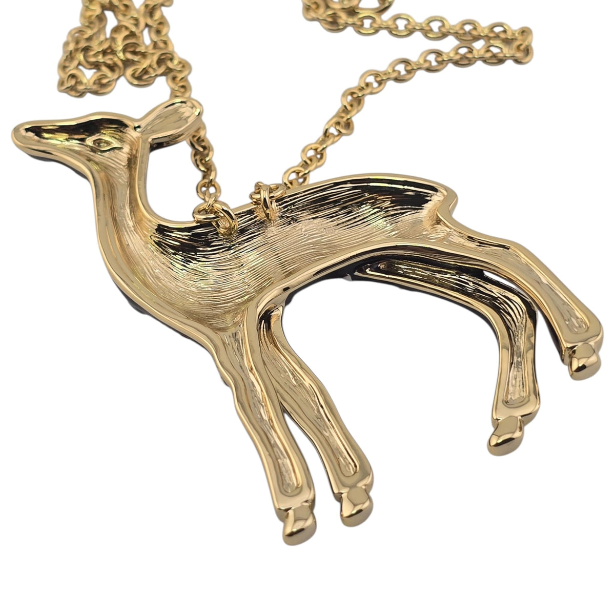 Chanel CC Deer Gold Maroon Necklace 2026 CHANEL