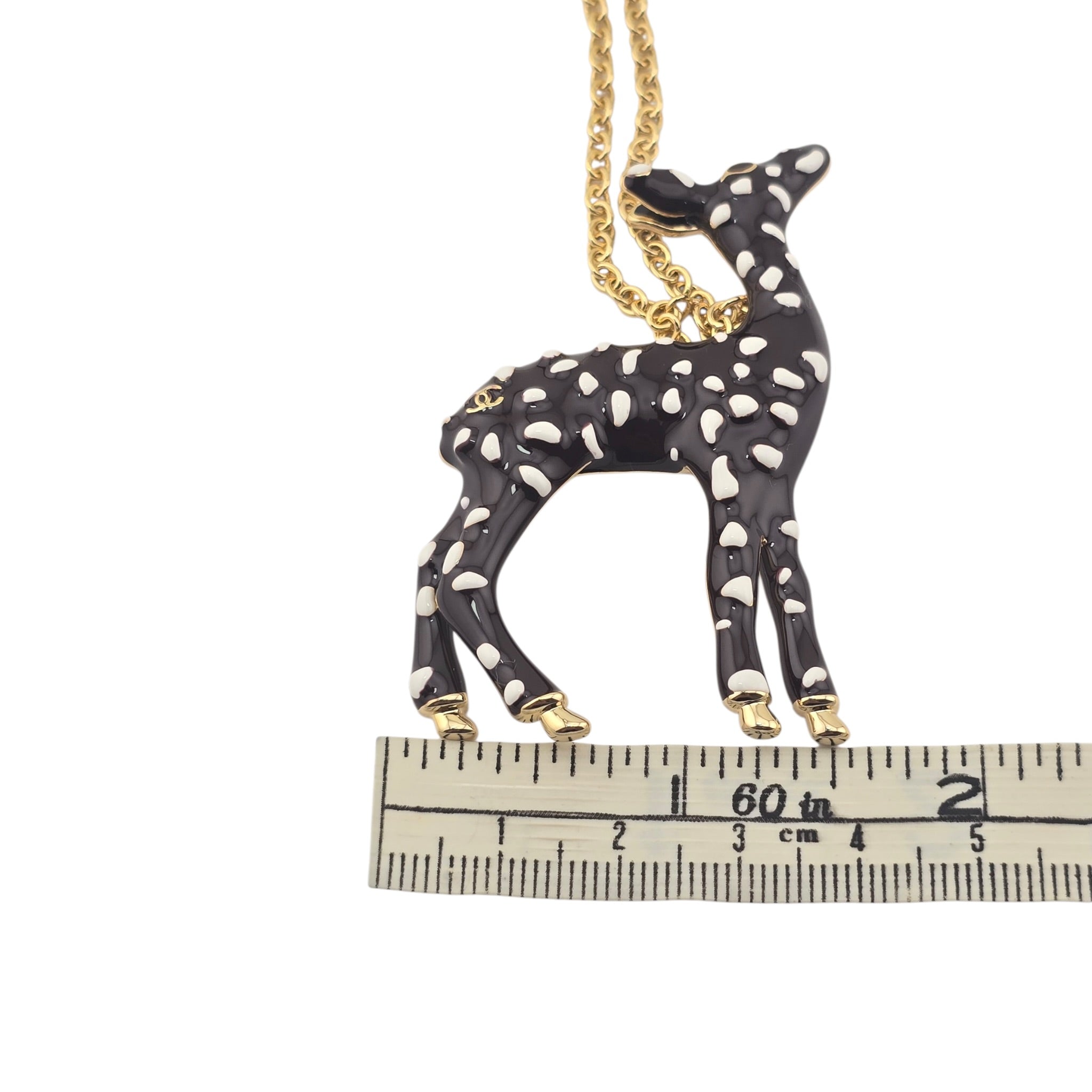 Chanel CC Deer Gold Maroon Necklace 2026 CHANEL