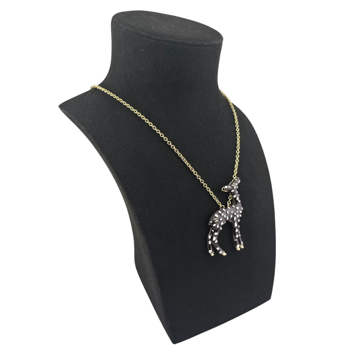 Chanel CC Deer Gold Maroon Necklace 2026 CHANEL