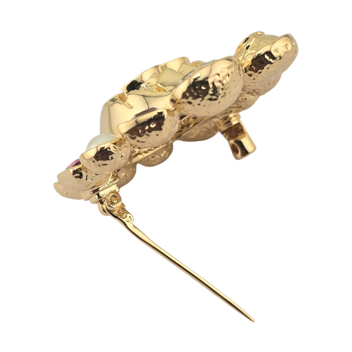 Chanel CC Multi Stone Stud Gold Brooch 2026 CHANEL