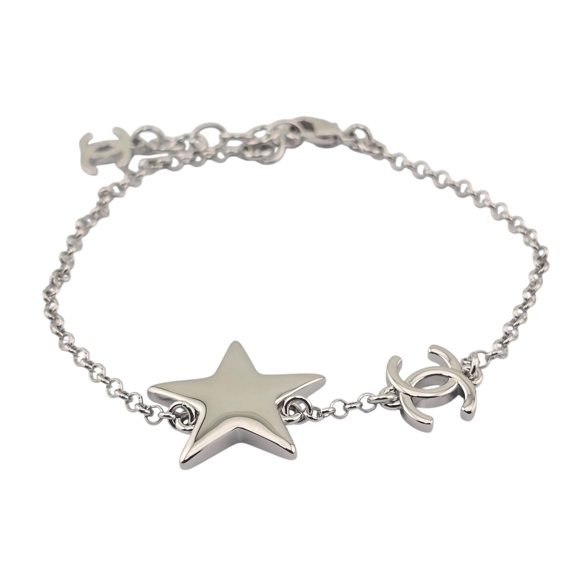 Chanel CC Silver Star Bracelet 2026 CHANEL