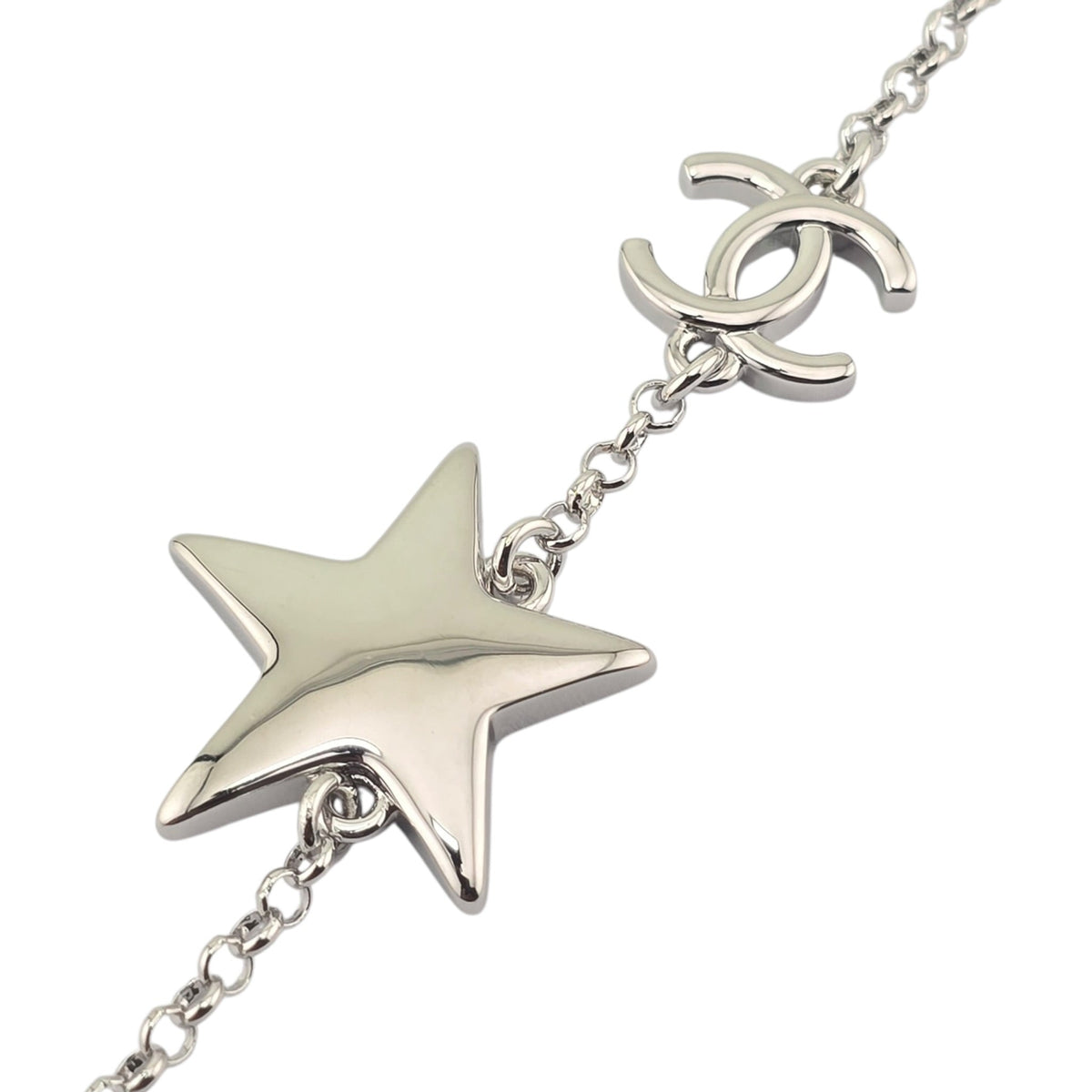 Chanel CC Silver Star Bracelet 2026 CHANEL