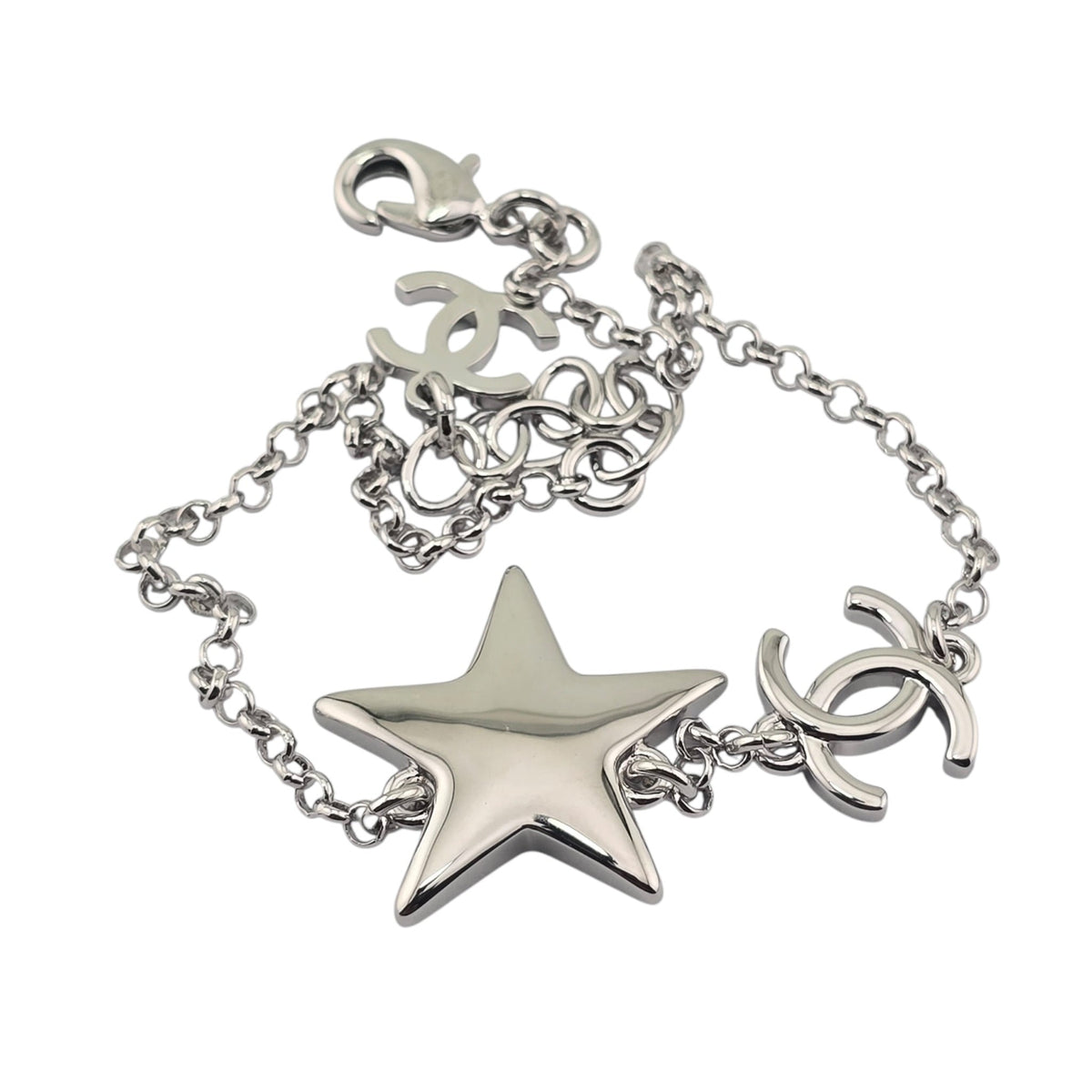 Chanel CC Silver Star Bracelet 2026 CHANEL