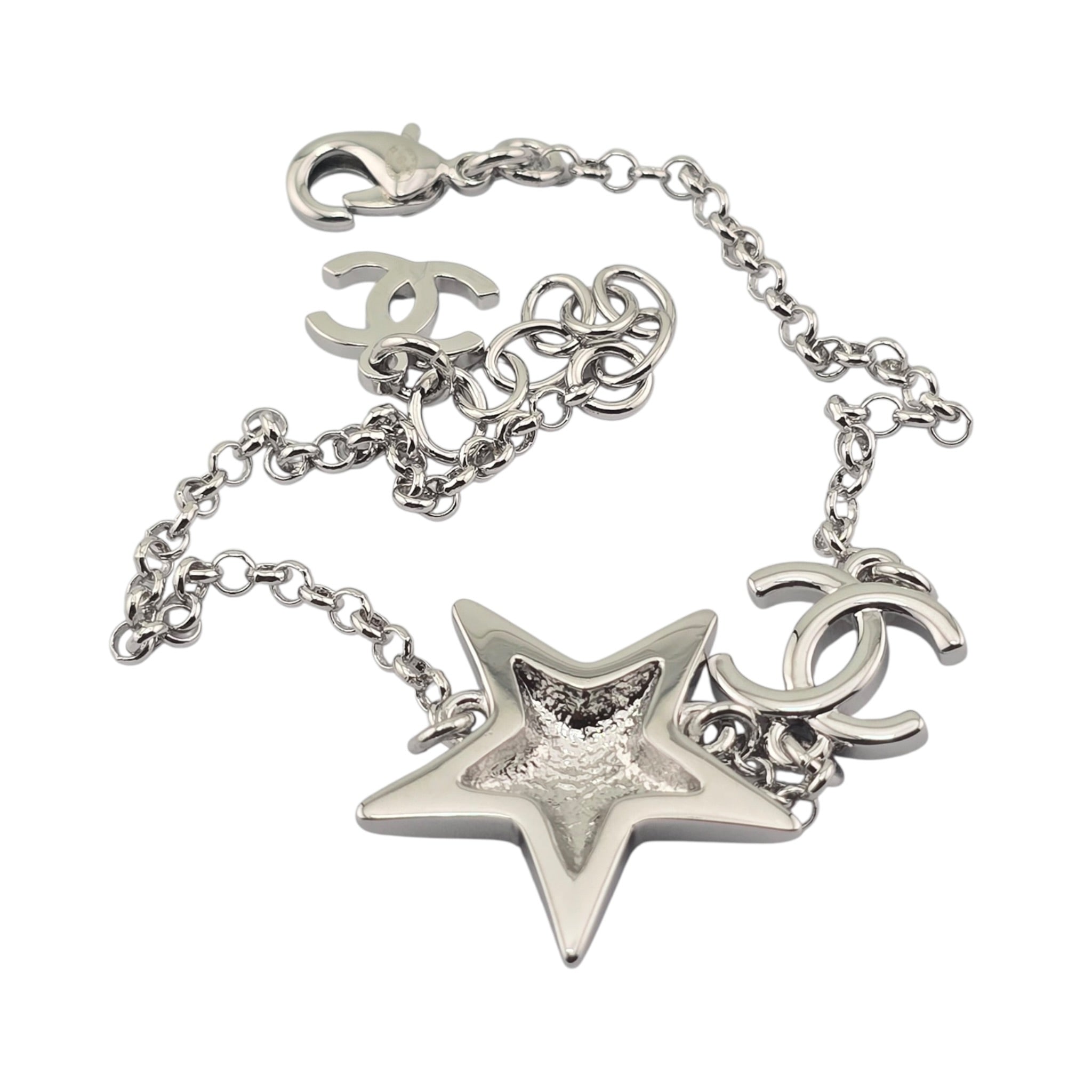 Chanel CC Silver Star Bracelet 2026 CHANEL