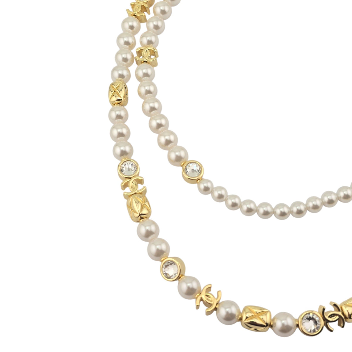 Chanel CC Faux Pearl Gold Long Necklace 2026 CHANEL