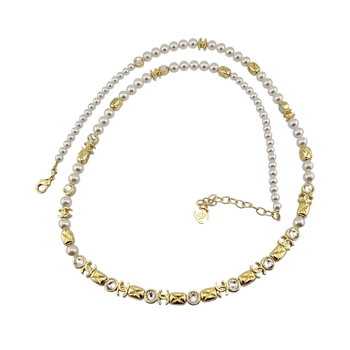 Chanel CC Faux Pearl Gold Long Necklace 2026 CHANEL