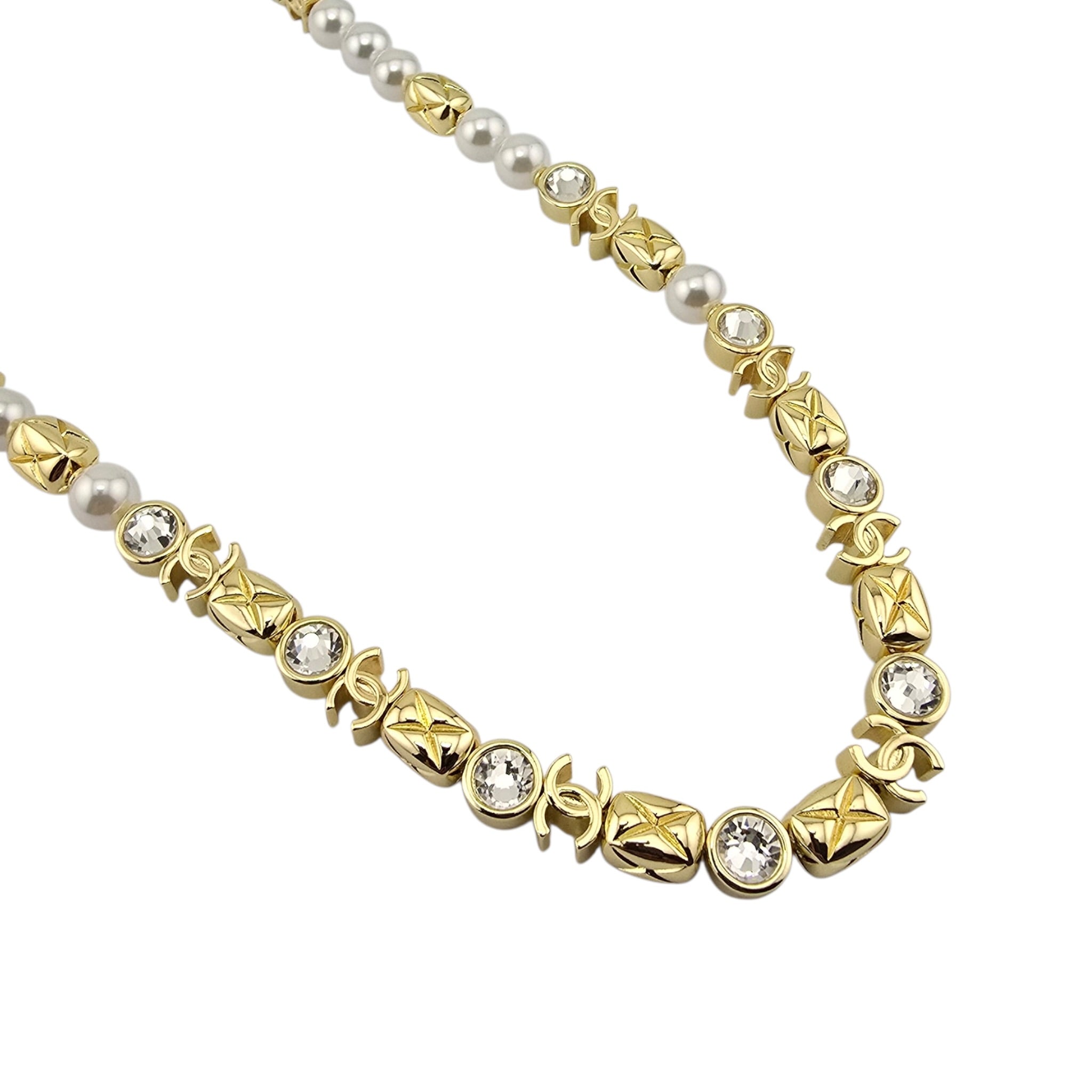 Chanel CC Faux Pearl Gold Long Necklace 2026 CHANEL