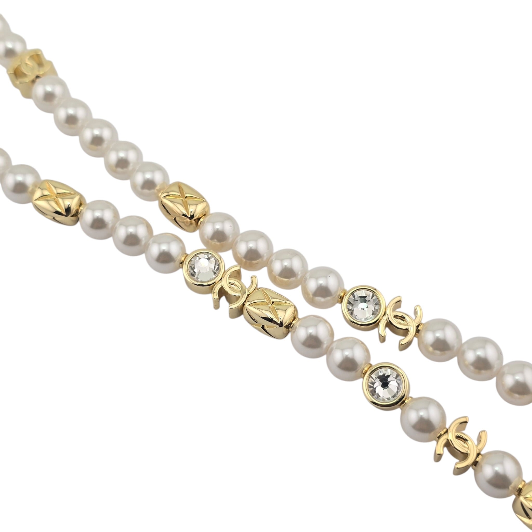 Chanel CC Faux Pearl Gold Long Necklace 2026 CHANEL