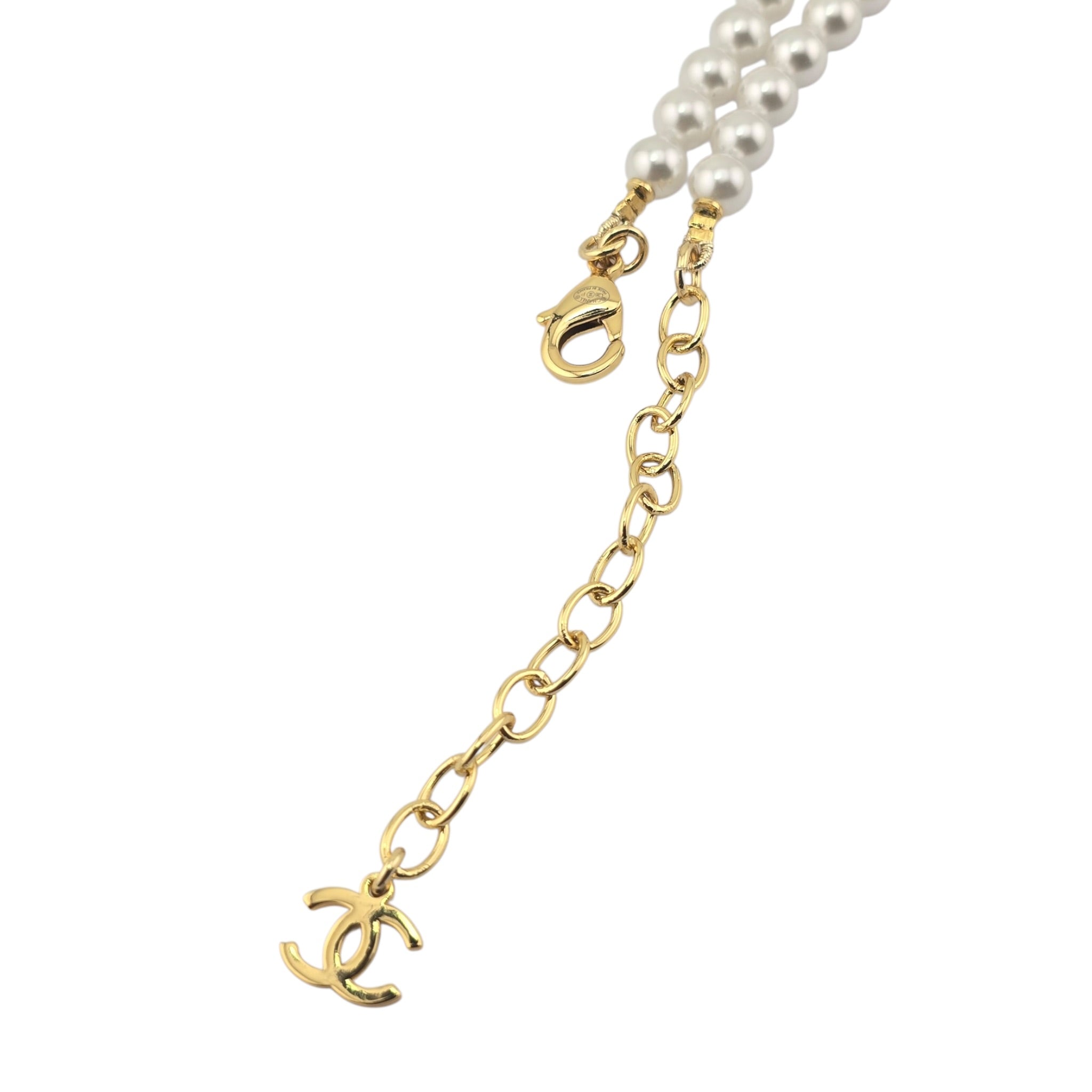 Chanel CC Faux Pearl Gold Long Necklace 2026 CHANEL