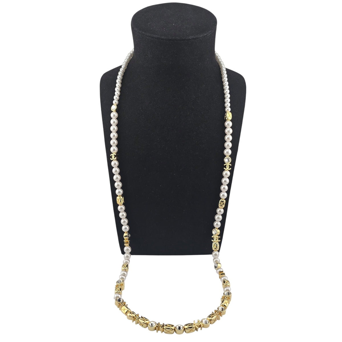 Chanel CC Faux Pearl Gold Long Necklace 2026 CHANEL