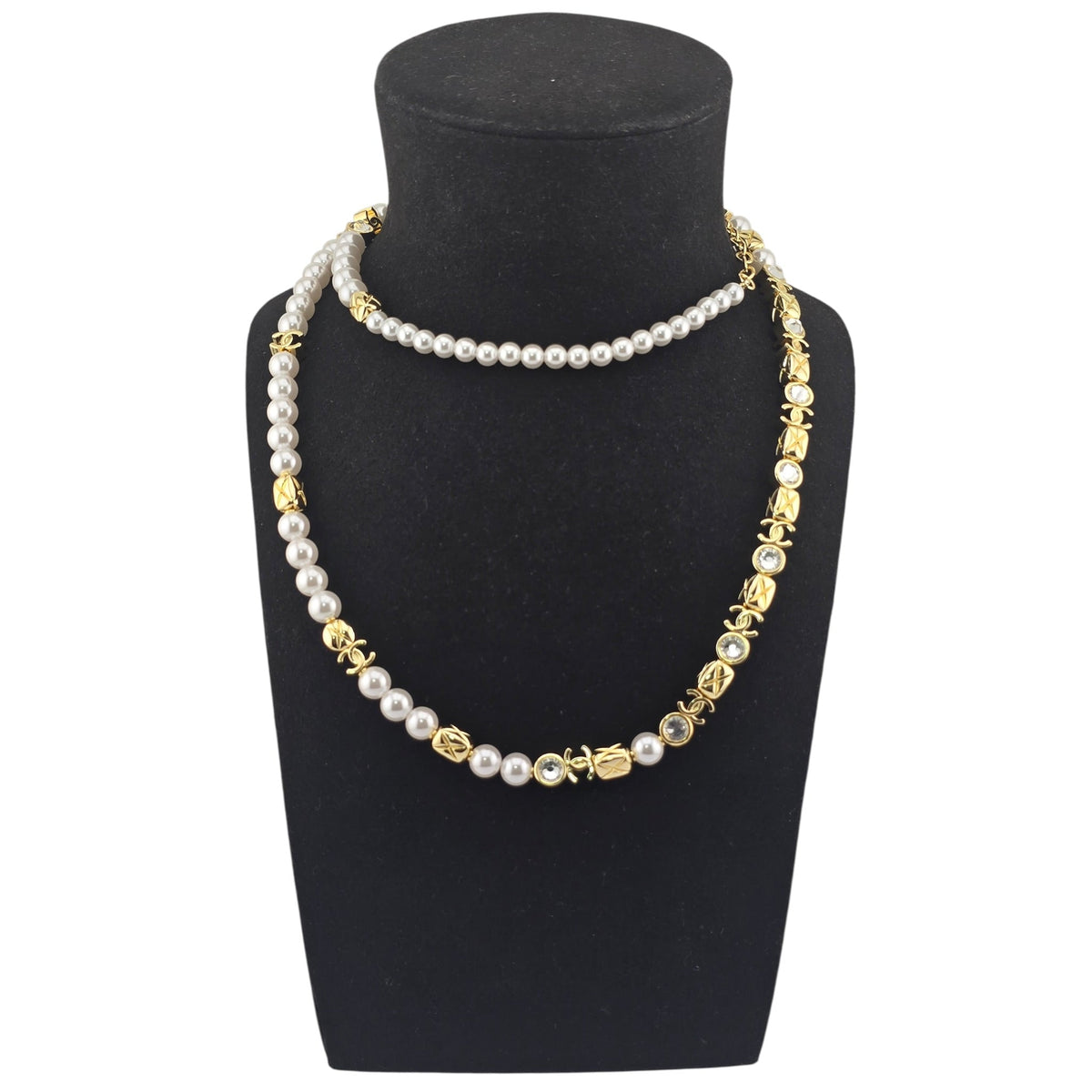 Chanel CC Faux Pearl Gold Long Necklace 2026 CHANEL