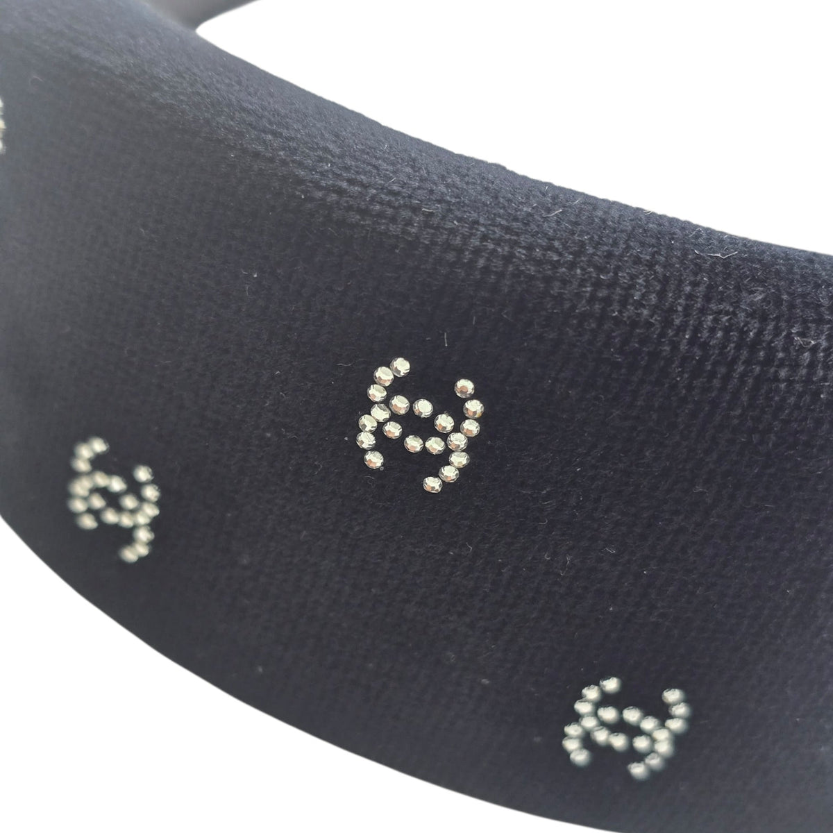 Chanel CC Velvet Strass Black Headband CHANEL