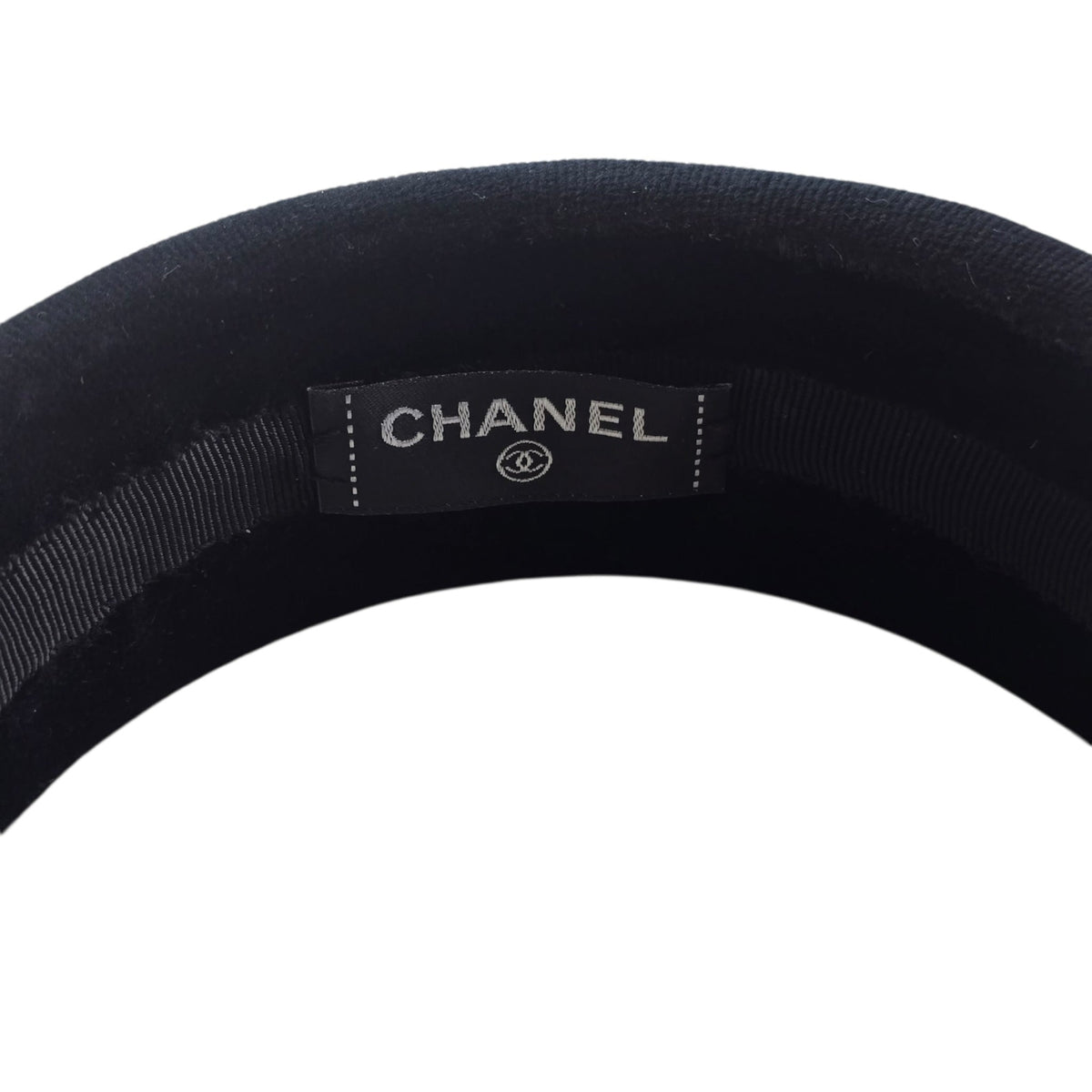 Chanel CC Velvet Strass Black Headband CHANEL