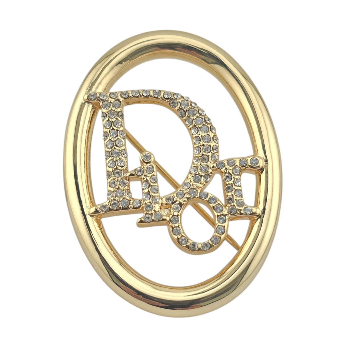 Christian Dior Oblique Gold Brooch DIOR
