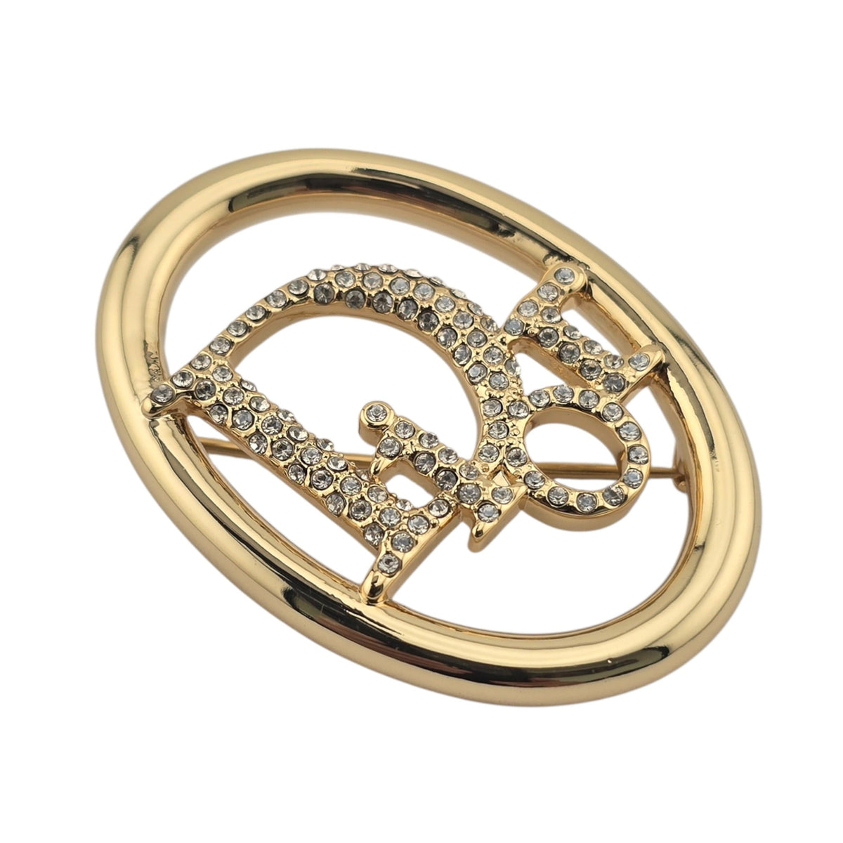 Christian Dior Oblique Gold Brooch DIOR