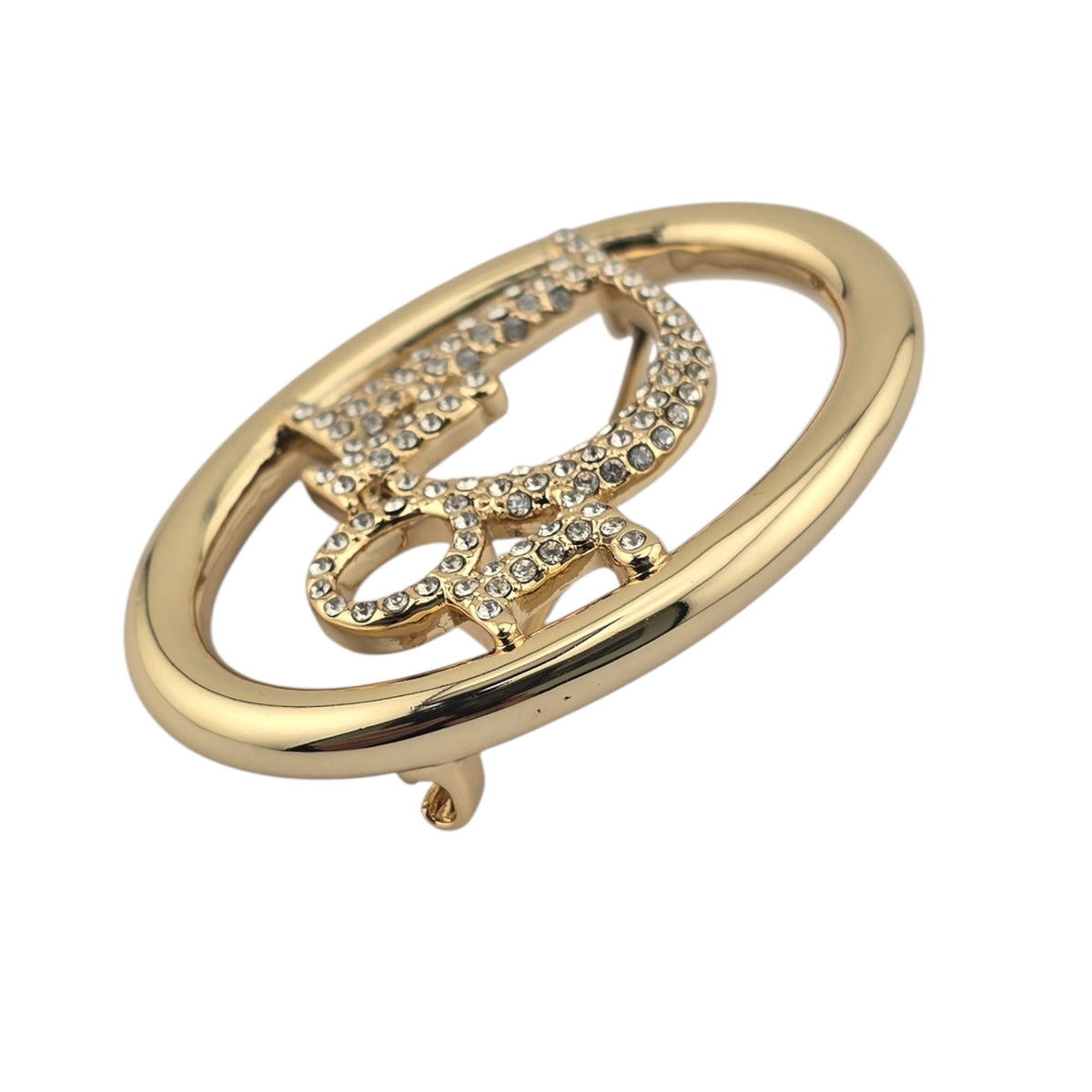 Christian Dior Oblique Gold Brooch DIOR