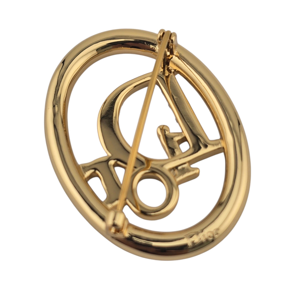 Christian Dior Oblique Gold Brooch DIOR