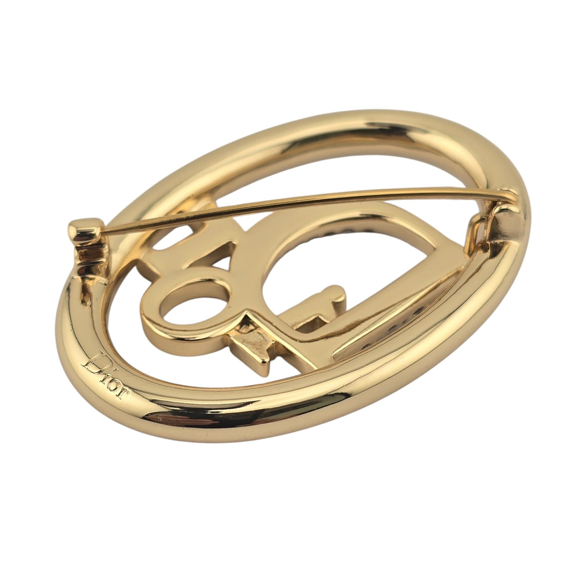Christian Dior Oblique Gold Brooch DIOR