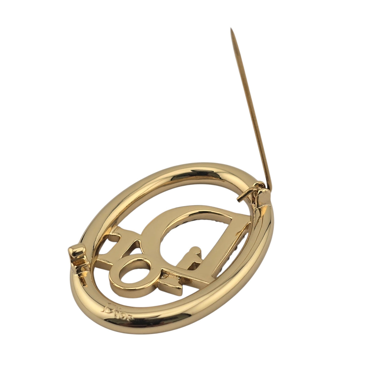 Christian Dior Oblique Gold Brooch DIOR