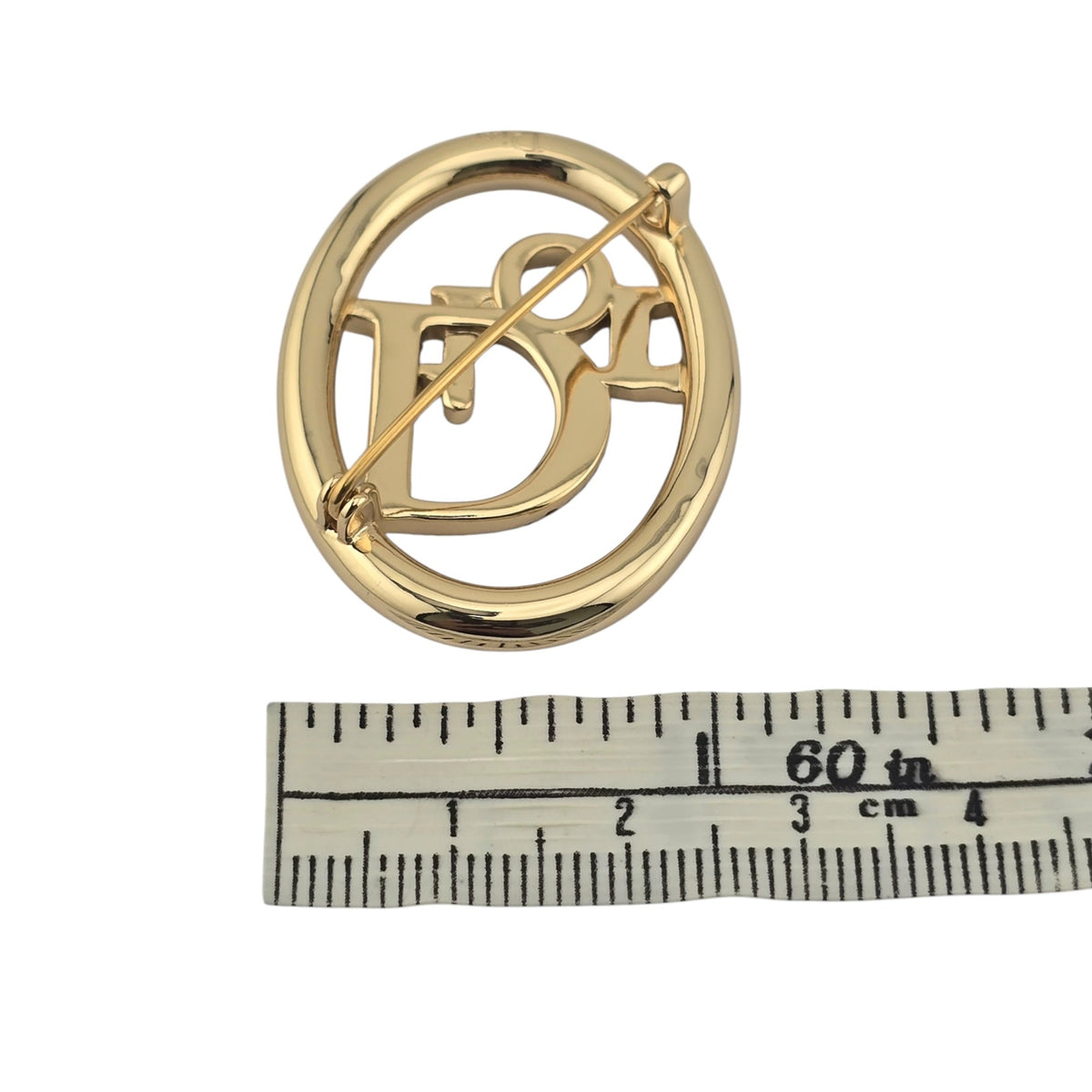 Christian Dior Oblique Gold Brooch DIOR
